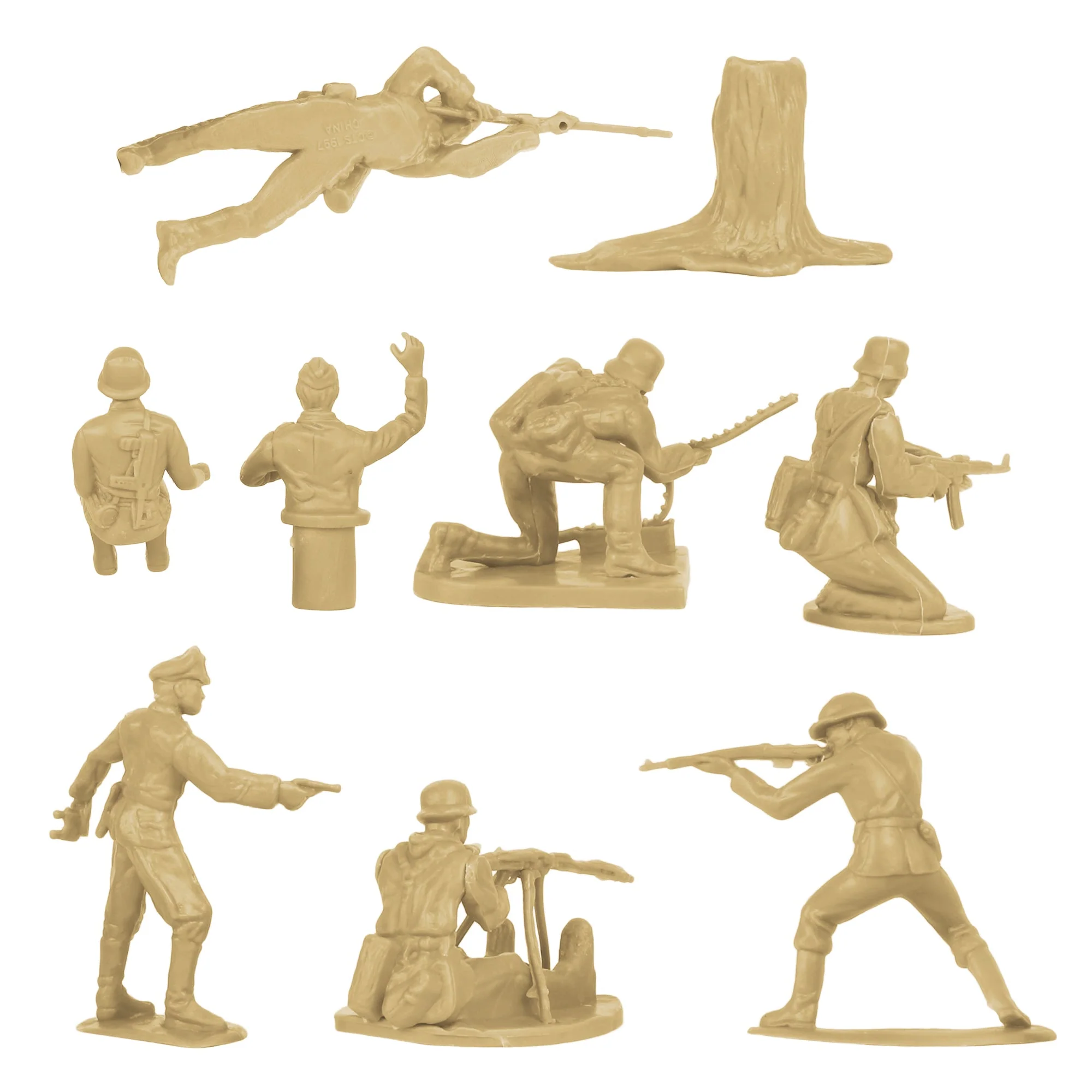 BMC CTS WW2 German Infantry Plastic Army Men - 32pc Tan Soldier Figures - Image 6