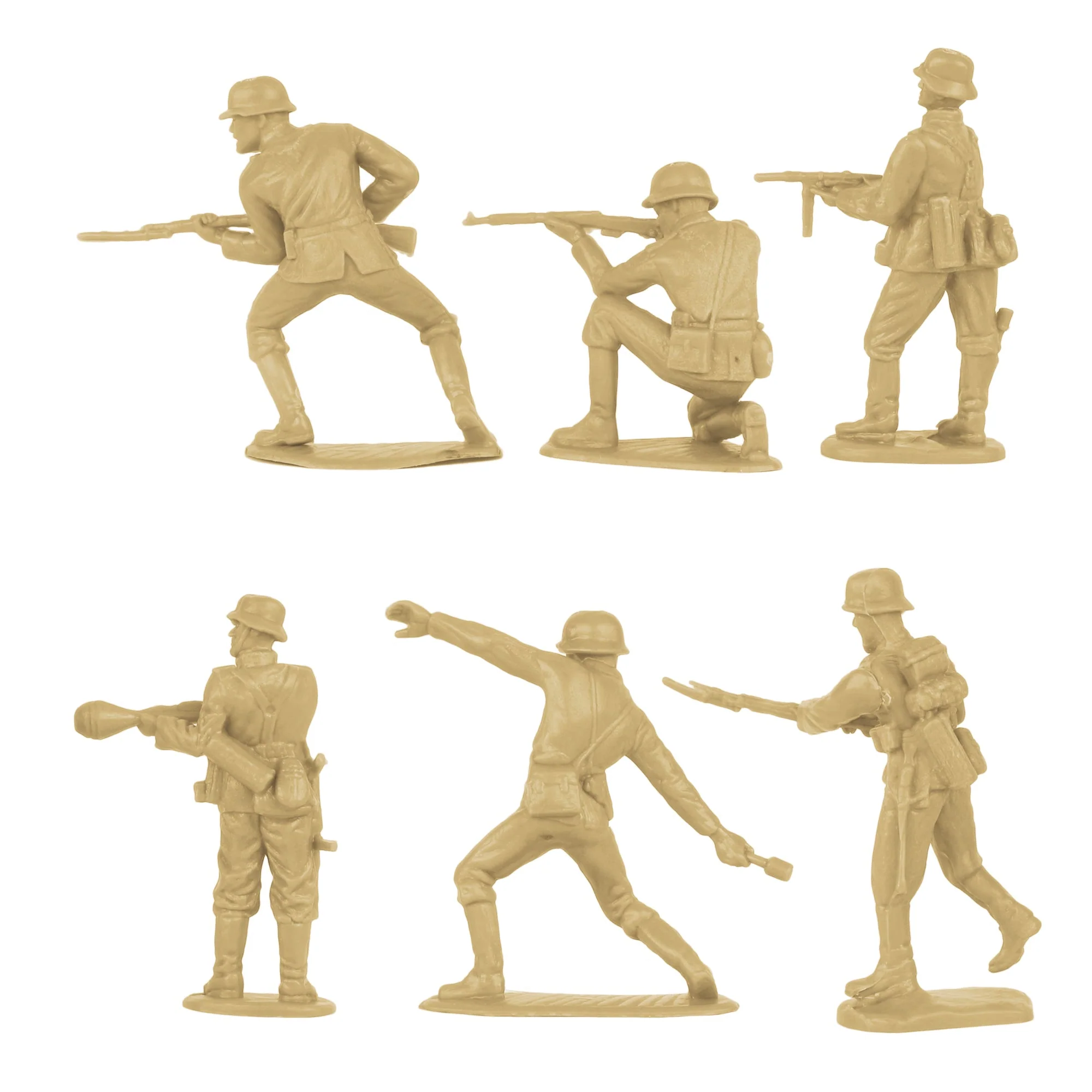 BMC CTS WW2 German Infantry Plastic Army Men - 32pc Tan Soldier Figures - Image 8
