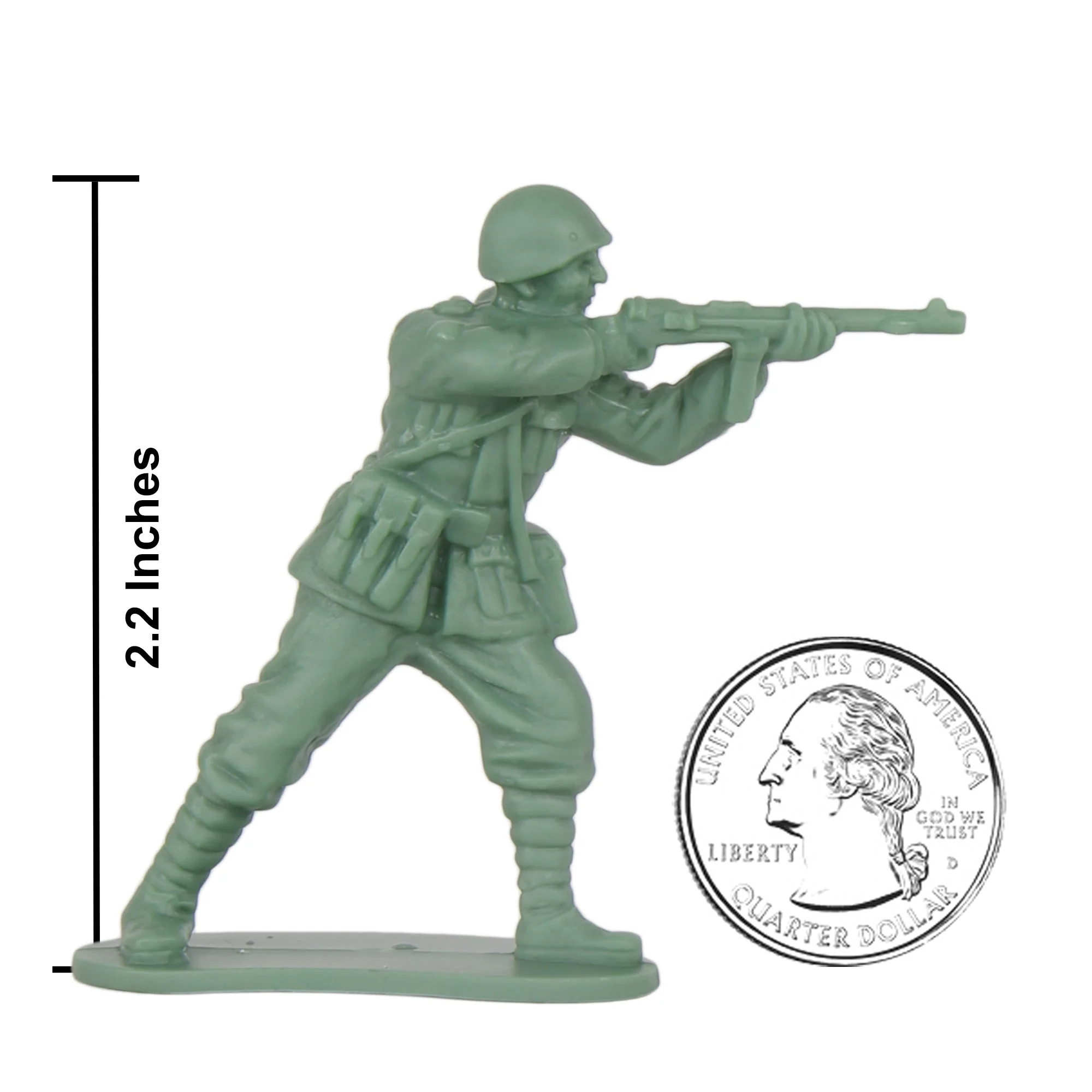 BMC CTS WW2 Italian Plastic Army Men - 24pc Gray-Green Italy Soldier Figures - Image 2