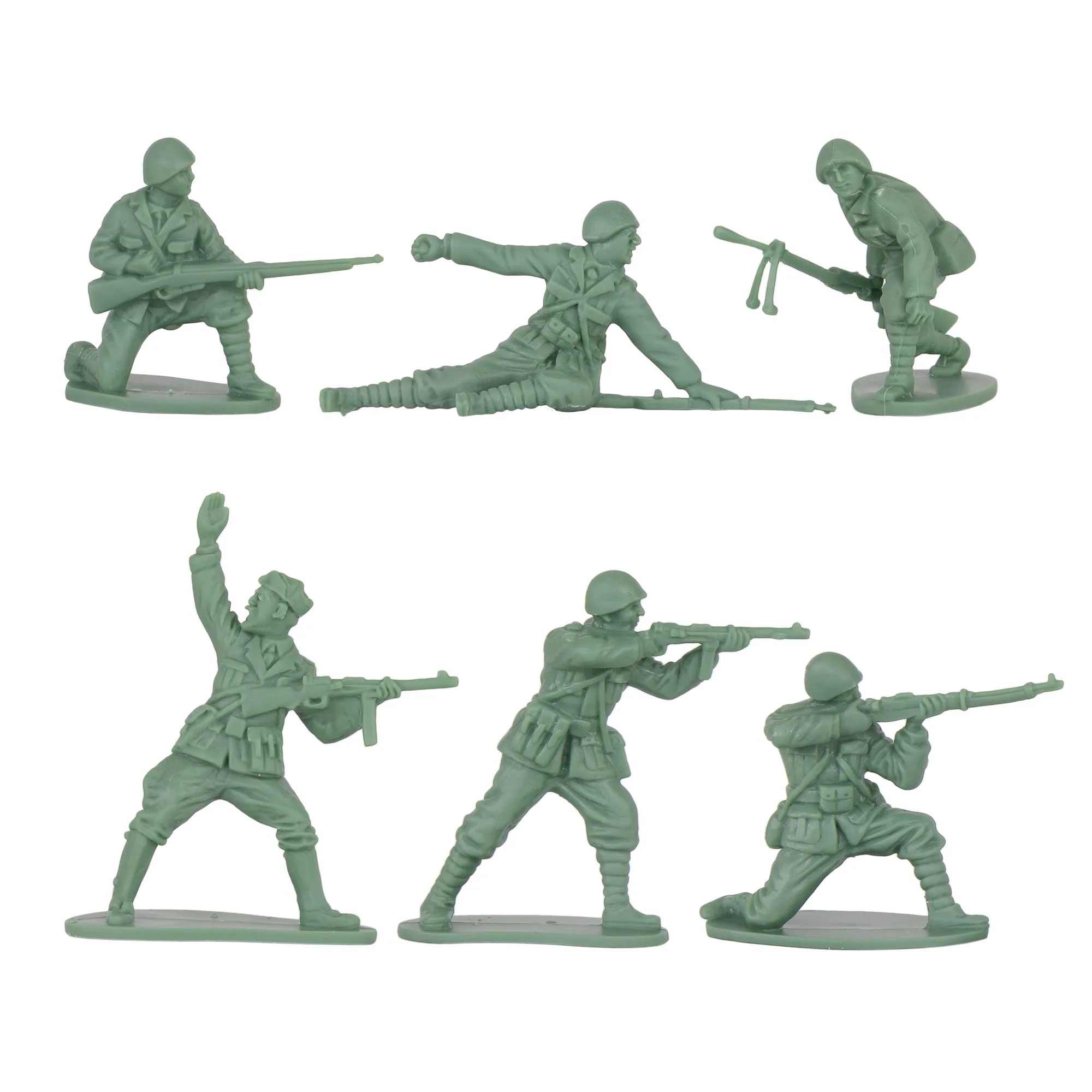 BMC CTS WW2 Italian Plastic Army Men - 24pc Gray-Green Italy Soldier Figures - Image 3