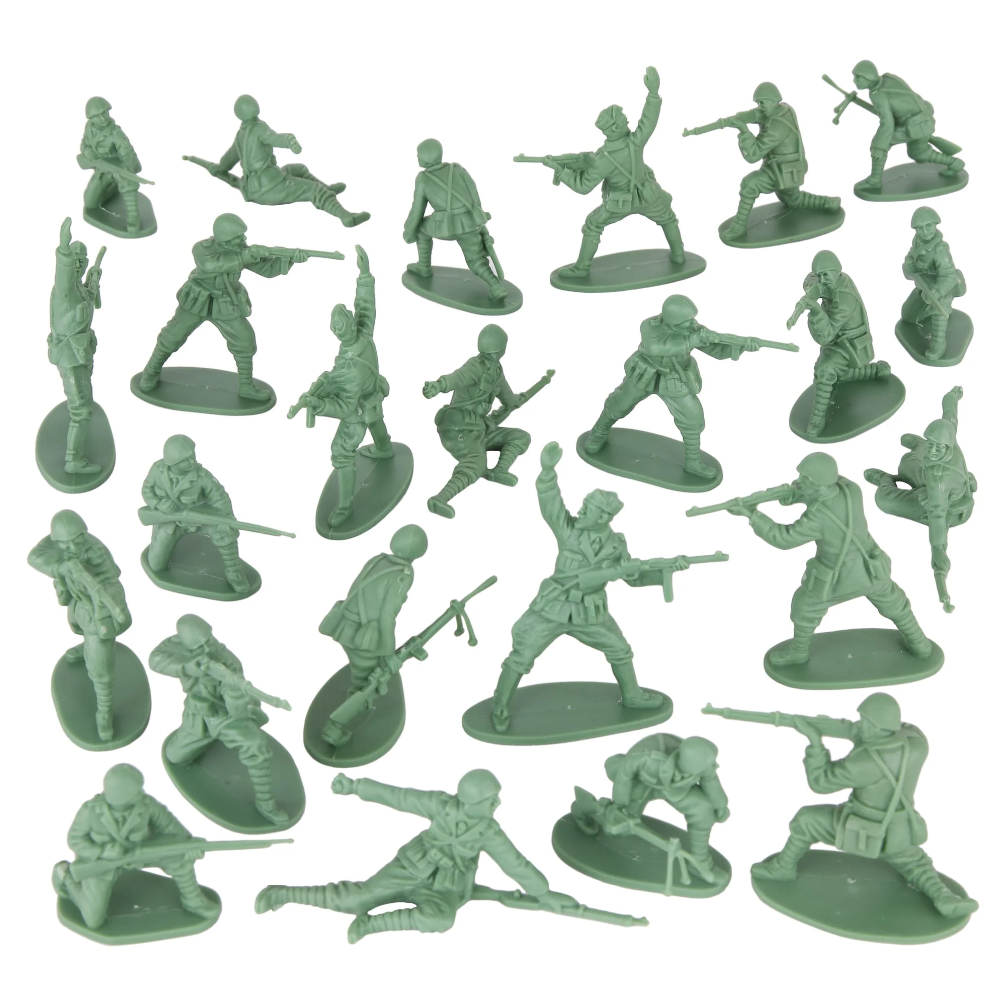 BMC CTS WW2 Italian Plastic Army Men - 24pc Gray-Green Italy Soldier Figures - Image 4