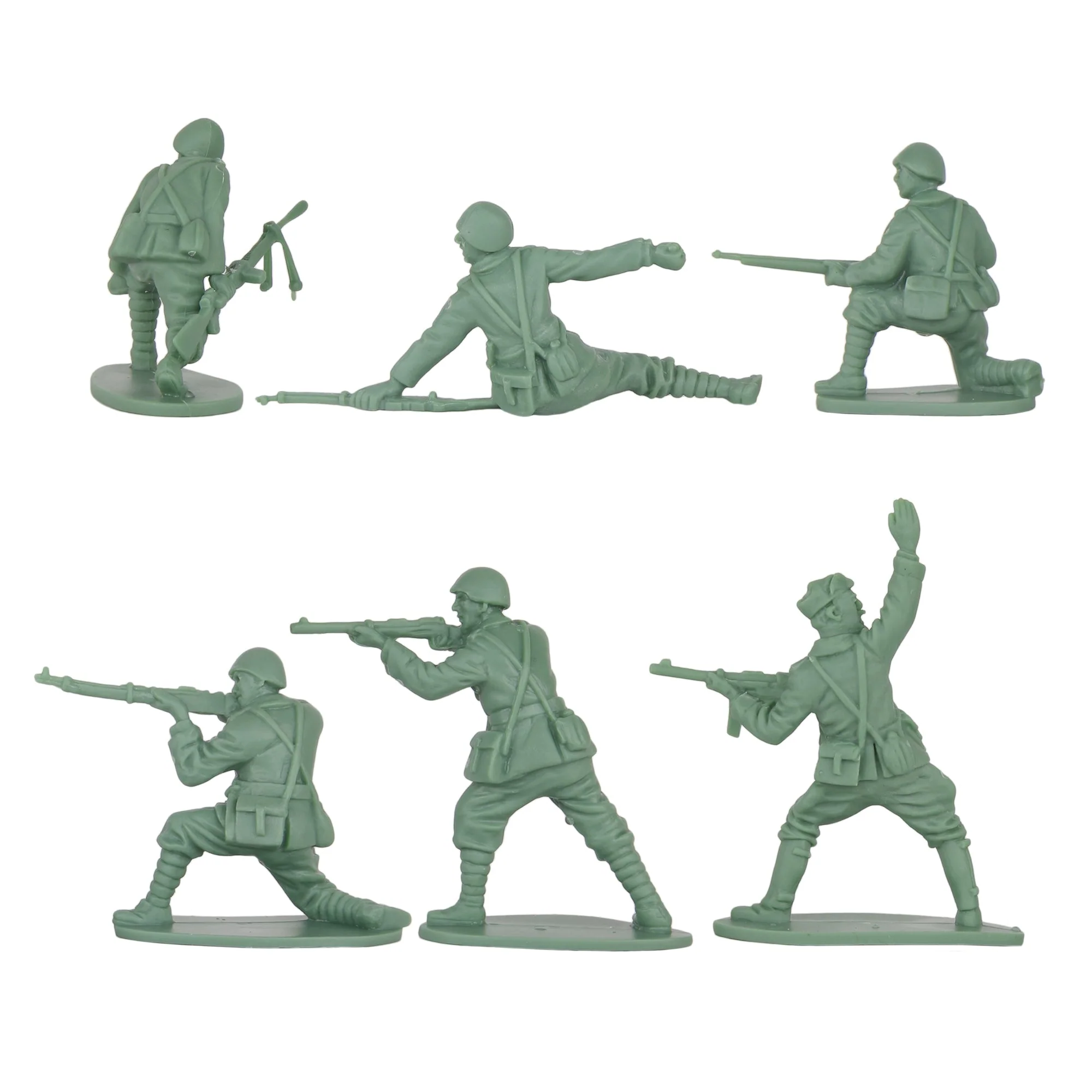 BMC CTS WW2 Italian Plastic Army Men - 24pc Gray-Green Italy Soldier Figures - Image 5