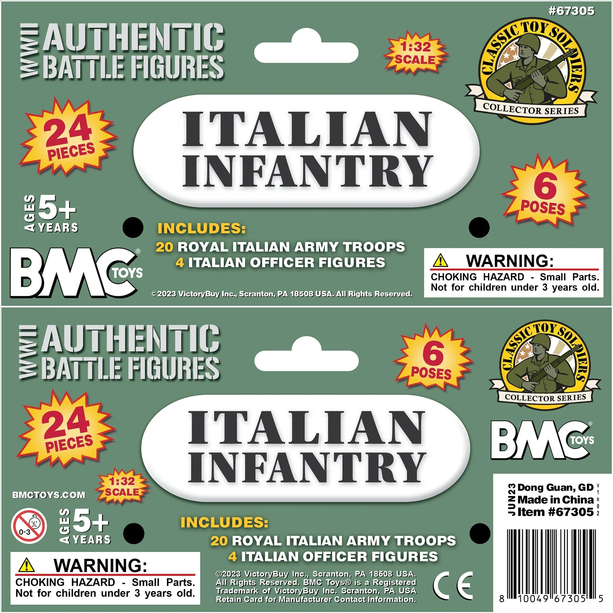 BMC CTS WW2 Italian Plastic Army Men - 24pc Gray-Green Italy Soldier Figures - Image 7