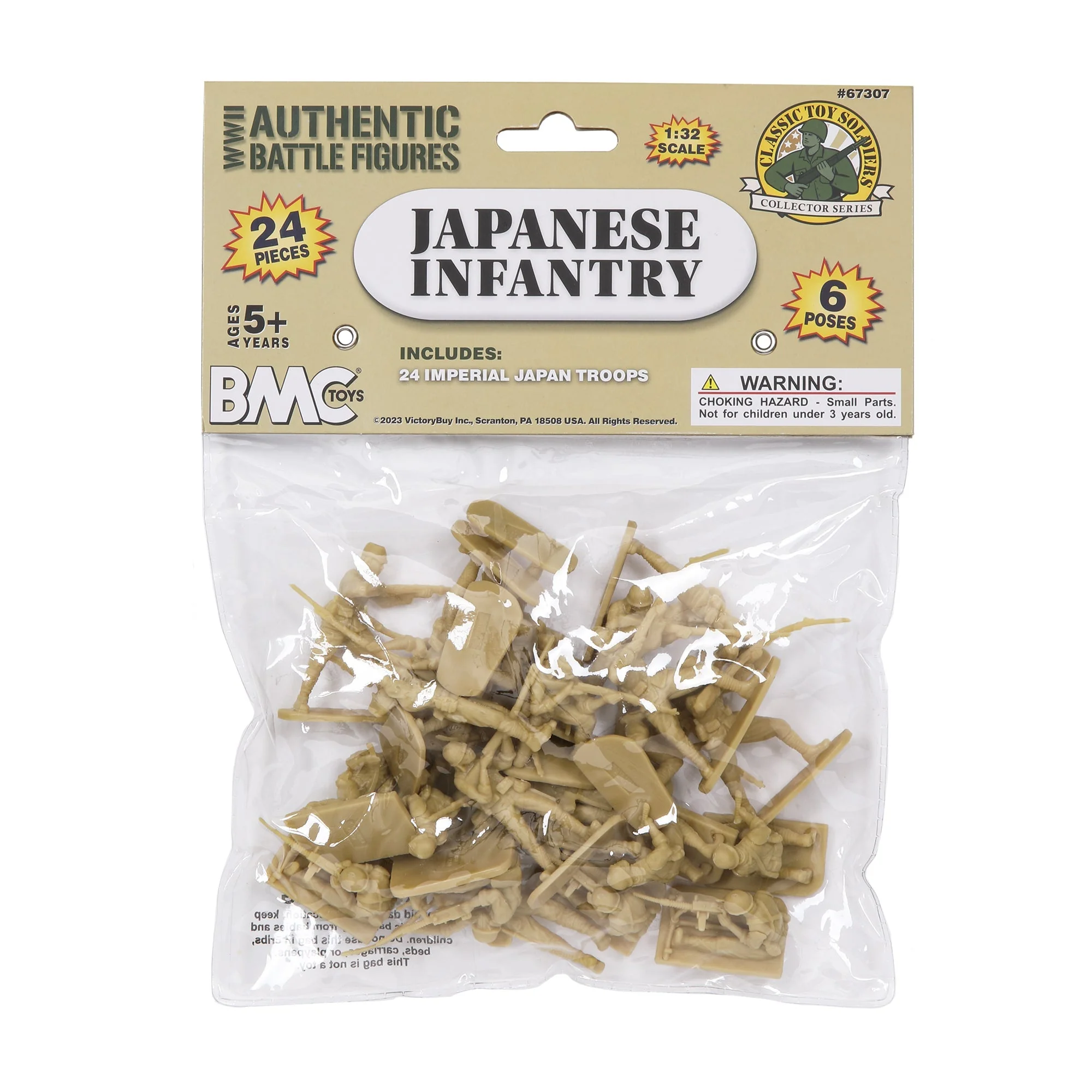 BMC CTS WW2 Japanese Plastic Army Men - 24pc Tan Imperial Japan Soldier Figures - Image 6