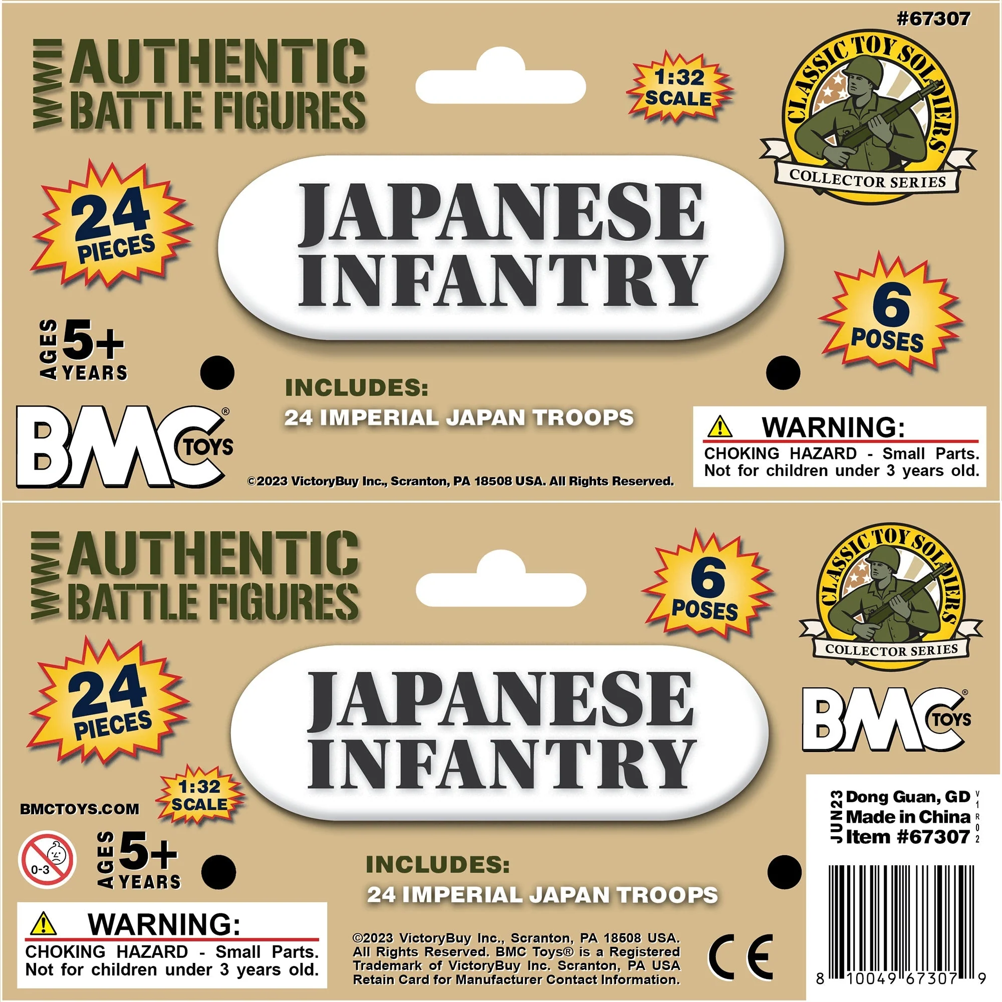 BMC CTS WW2 Japanese Plastic Army Men - 24pc Tan Imperial Japan Soldier Figures - Image 7