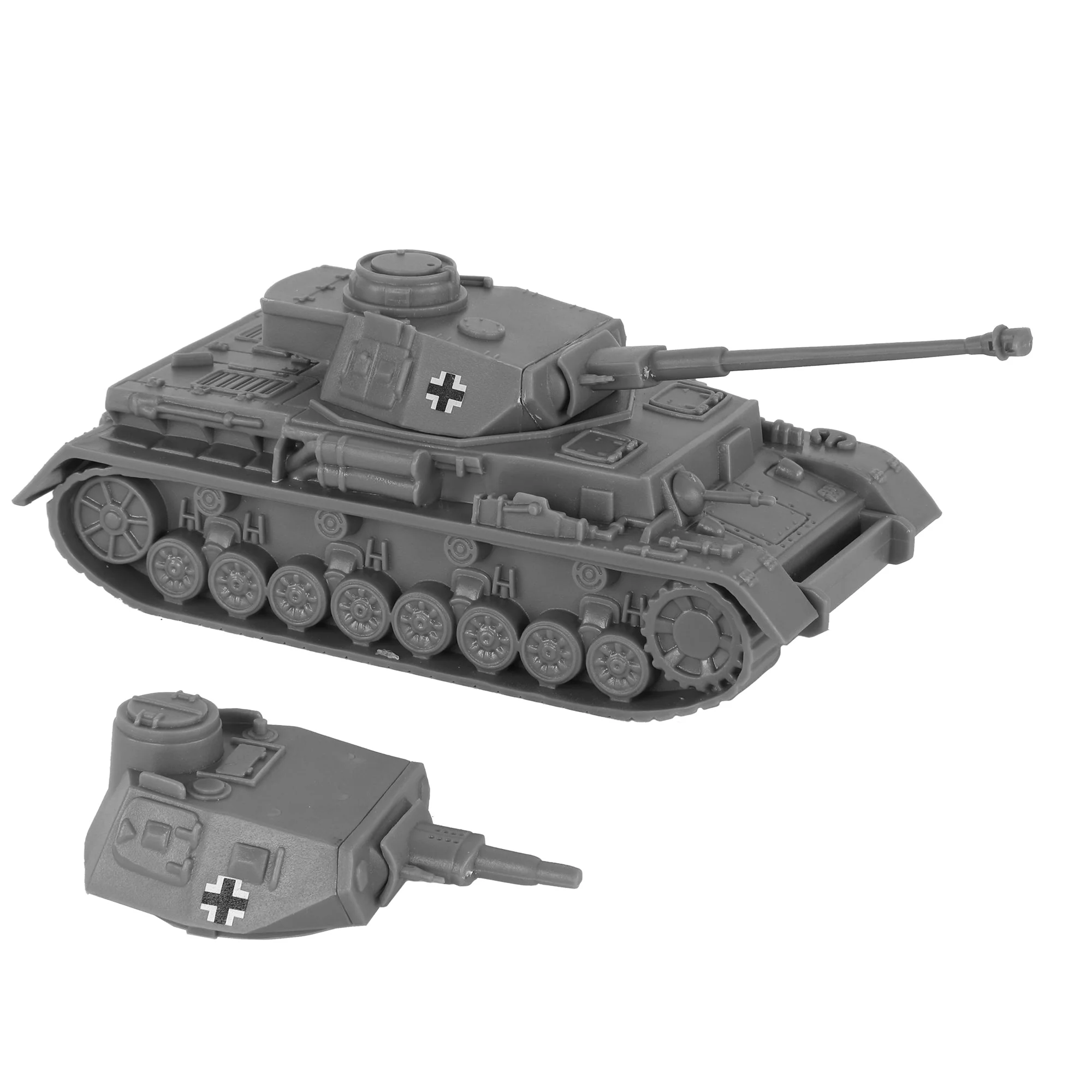 BMC CTS WW2 German Panzer IV Tank - Gray 1-38 Plastic Army Military Vehicle
