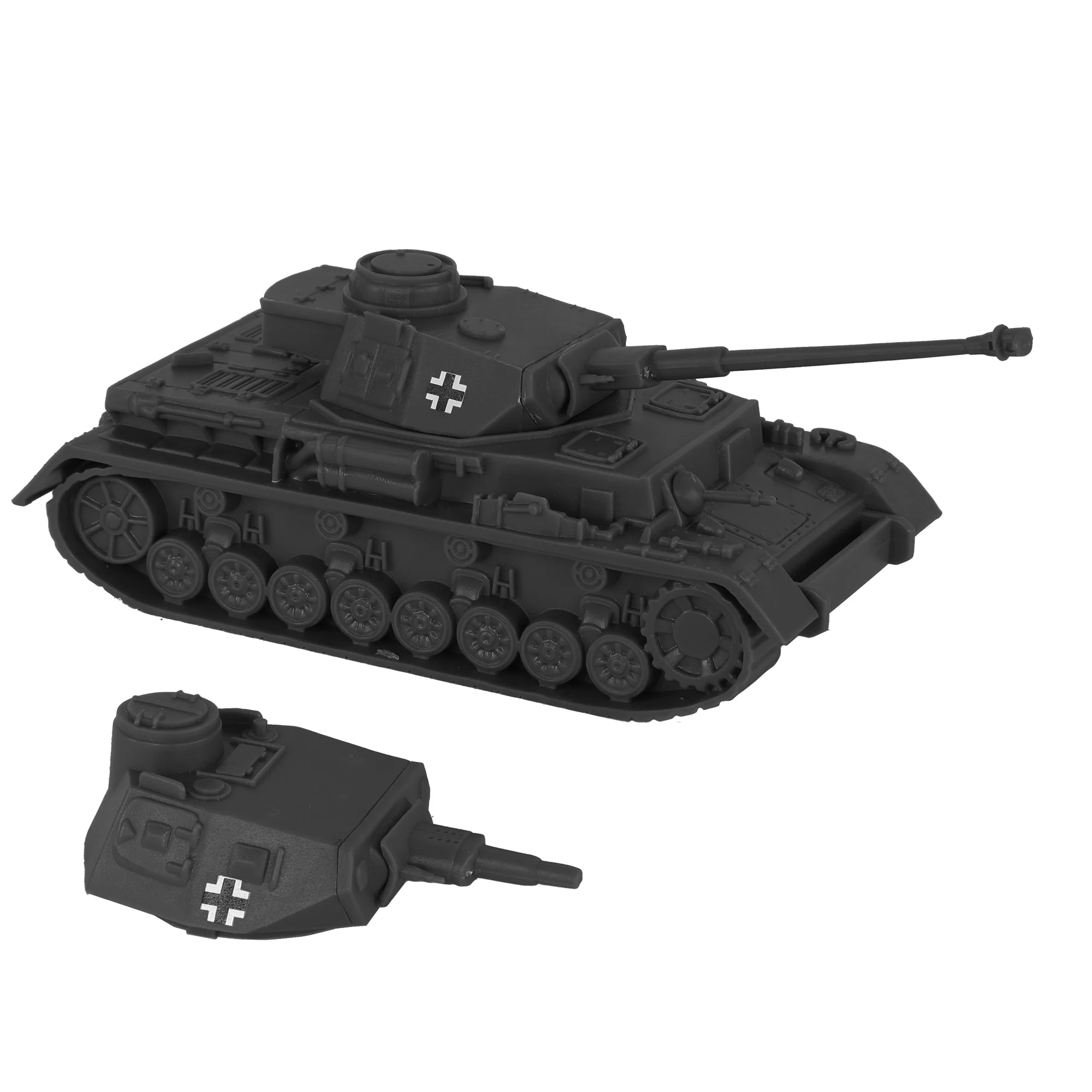 BMC CTS WW2 German Panzer IV Tank - Dark Gray 1-38 Plastic Army Military Vehicle