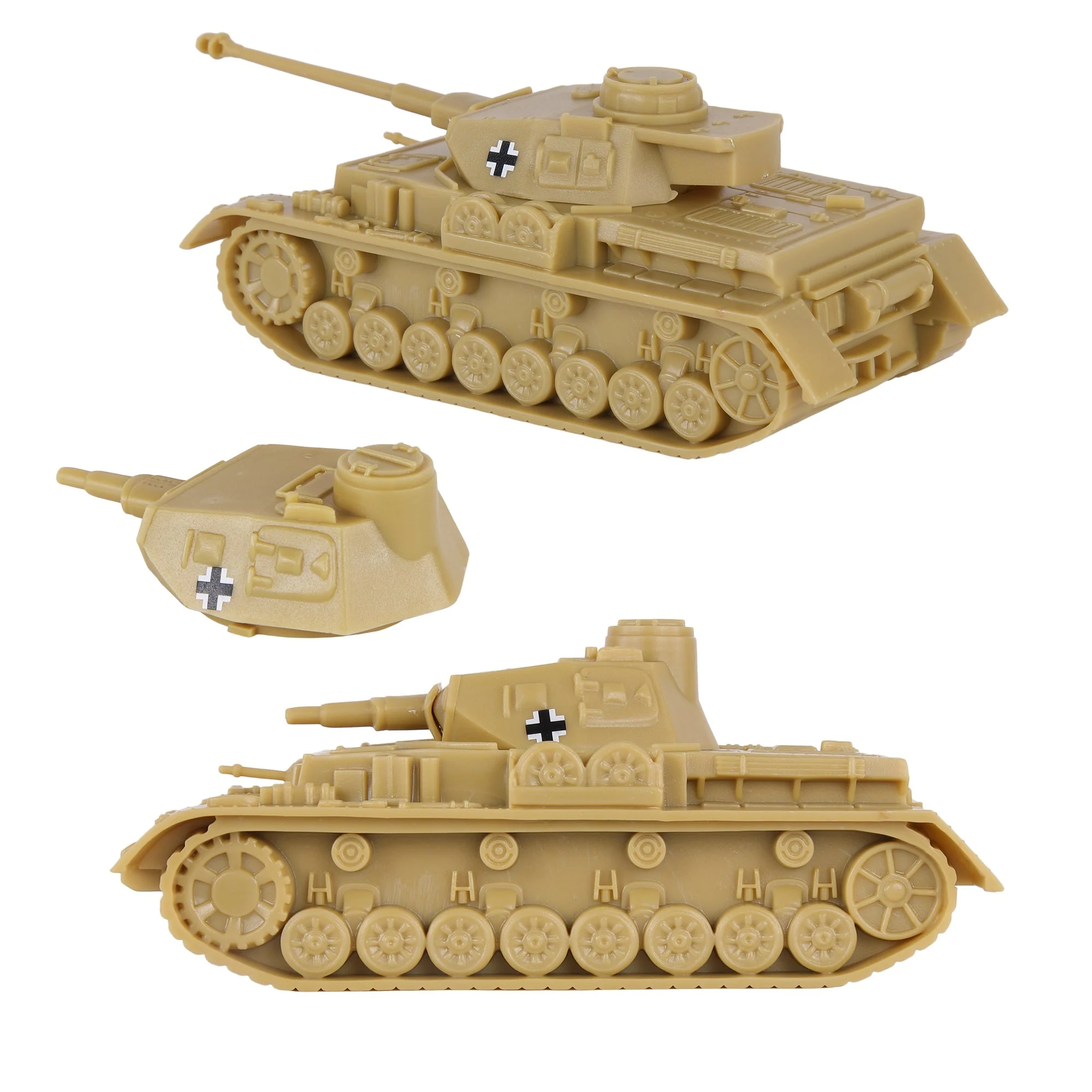 BMC CTS WW2 German Panzer IV Tank - Tan 1-38 Plastic Army Military Vehicle - Image 3