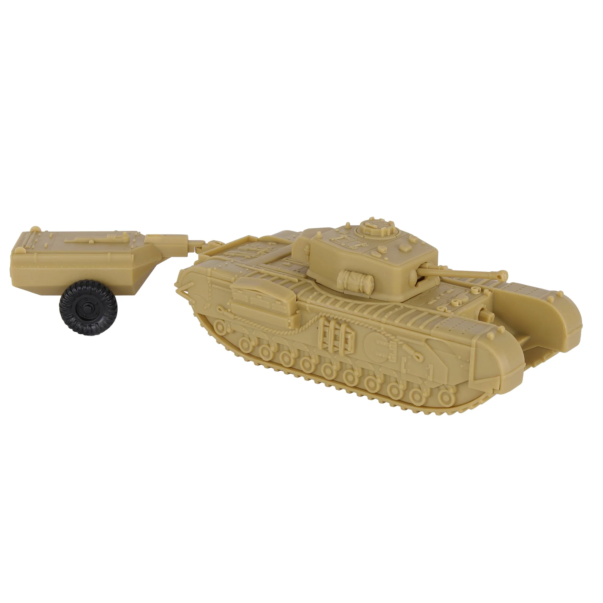 BMC CTS WW2 British Churchill Crocodile Tank - Tan 1-38 Plastic UK Army Vehicle - Image 3