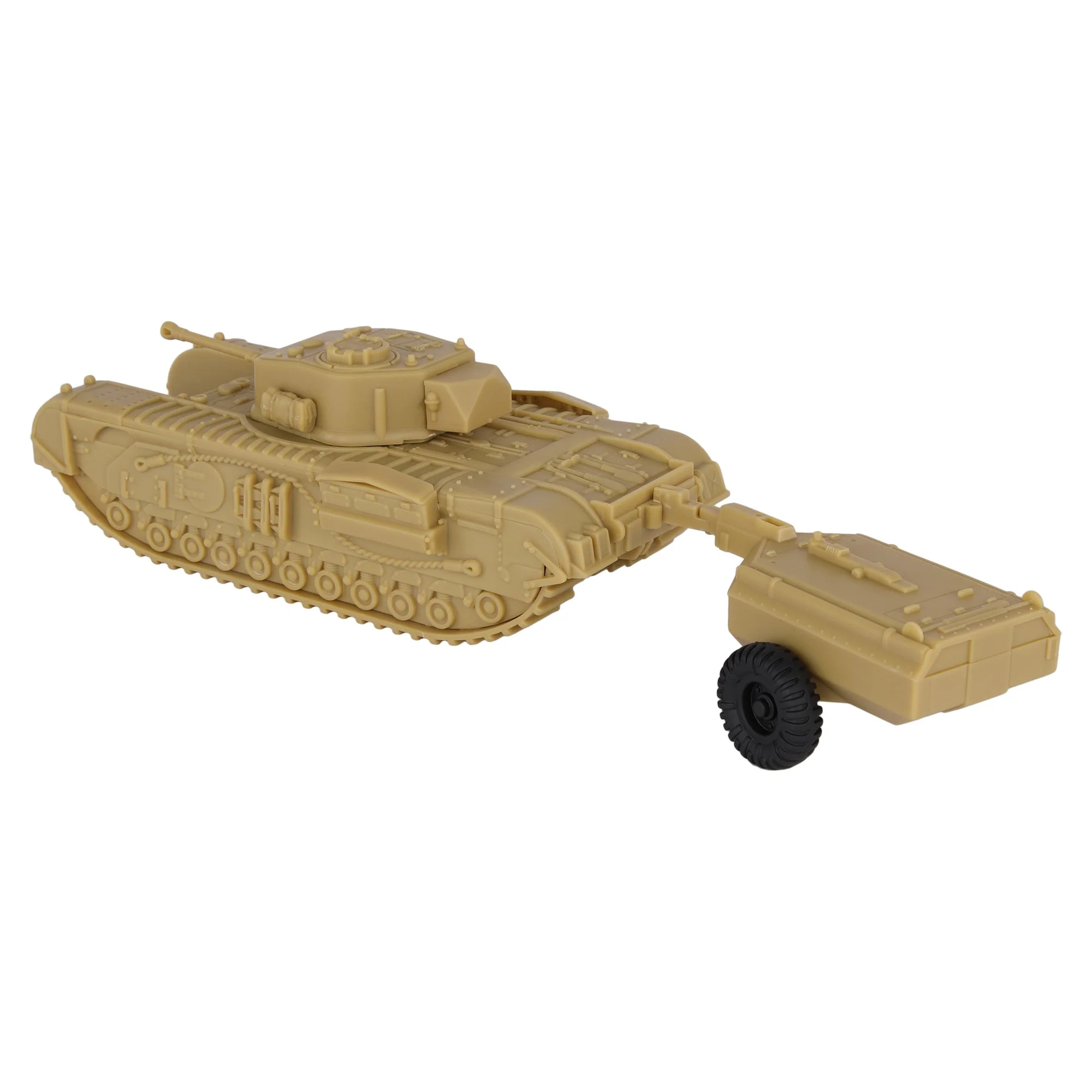 BMC CTS WW2 British Churchill Crocodile Tank - Tan 1-38 Plastic UK Army Vehicle - Image 6