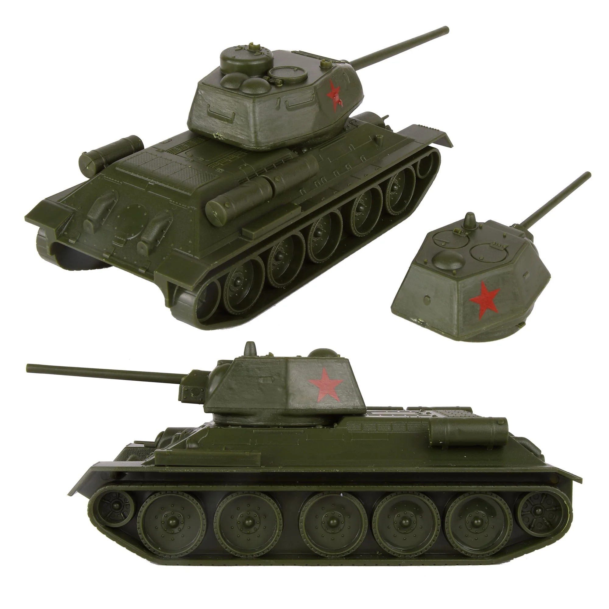 BMC CTS WW2 Soviet T-34 Tank - Olive-Green 1-40 Russian T34 Plastic Army Vehicle - Image 3