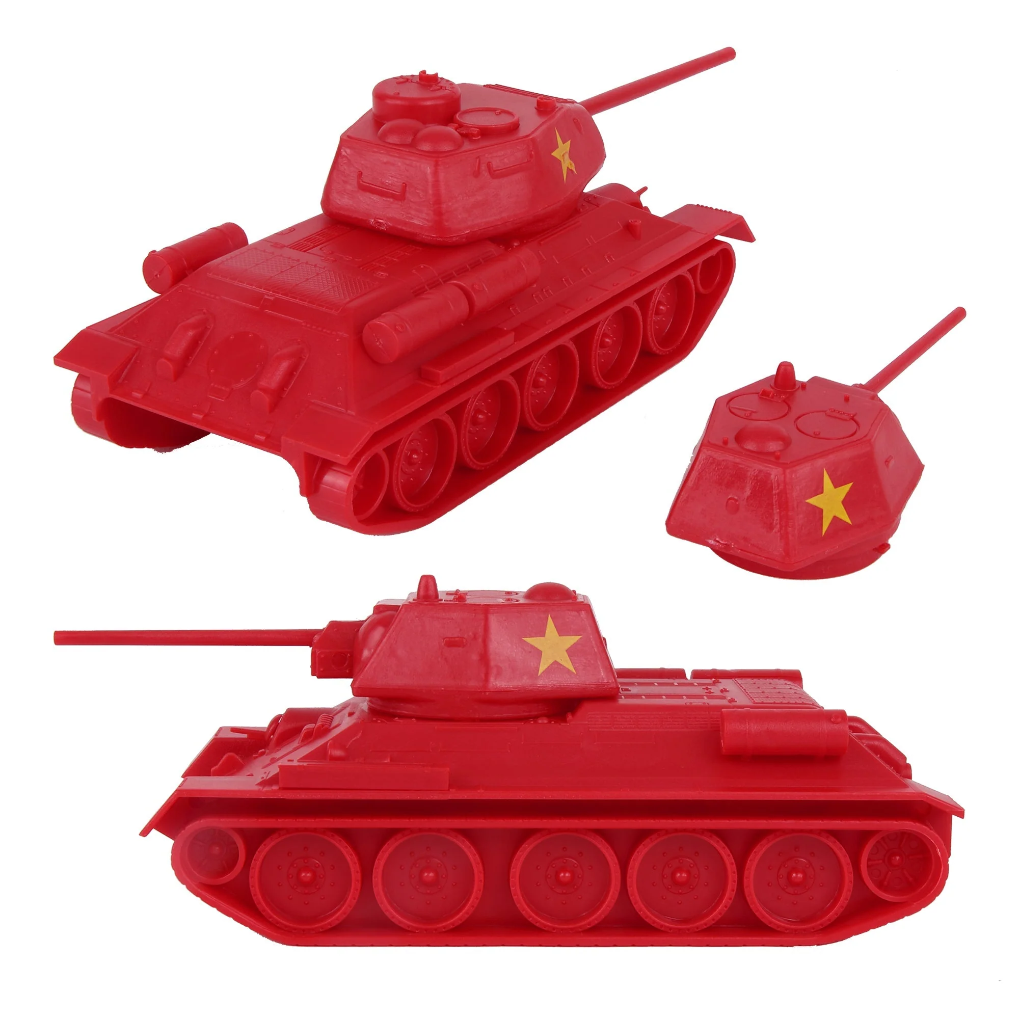 BMC CTS WW2 Soviet T-34 Tank - Red 1-40 Russian T34 Plastic Army Men Vehicle - Image 3
