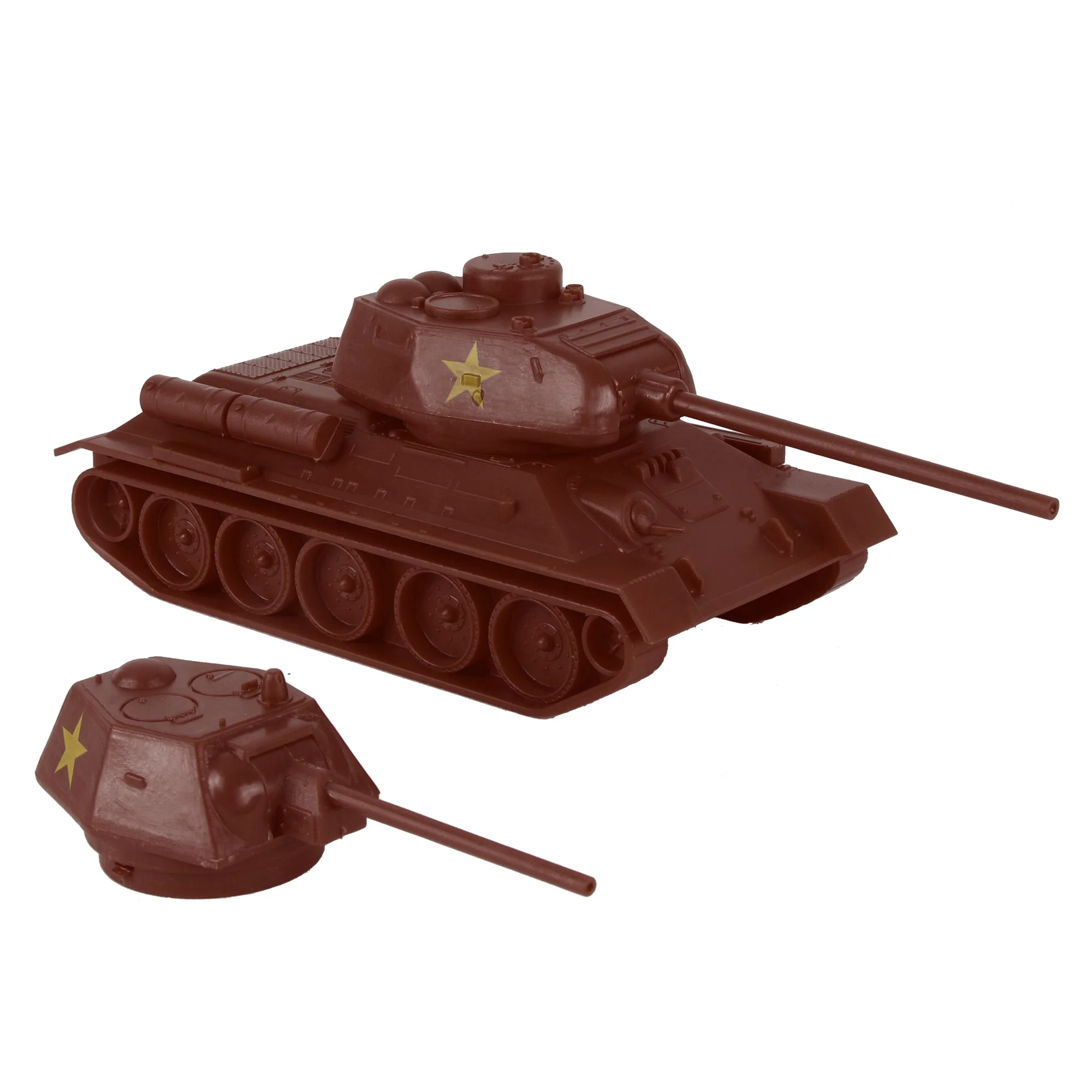 BMC CTS WW2 Soviet T-34 Tank - Rust-Brown 1-40 Russian T34 Plastic Army Vehicle