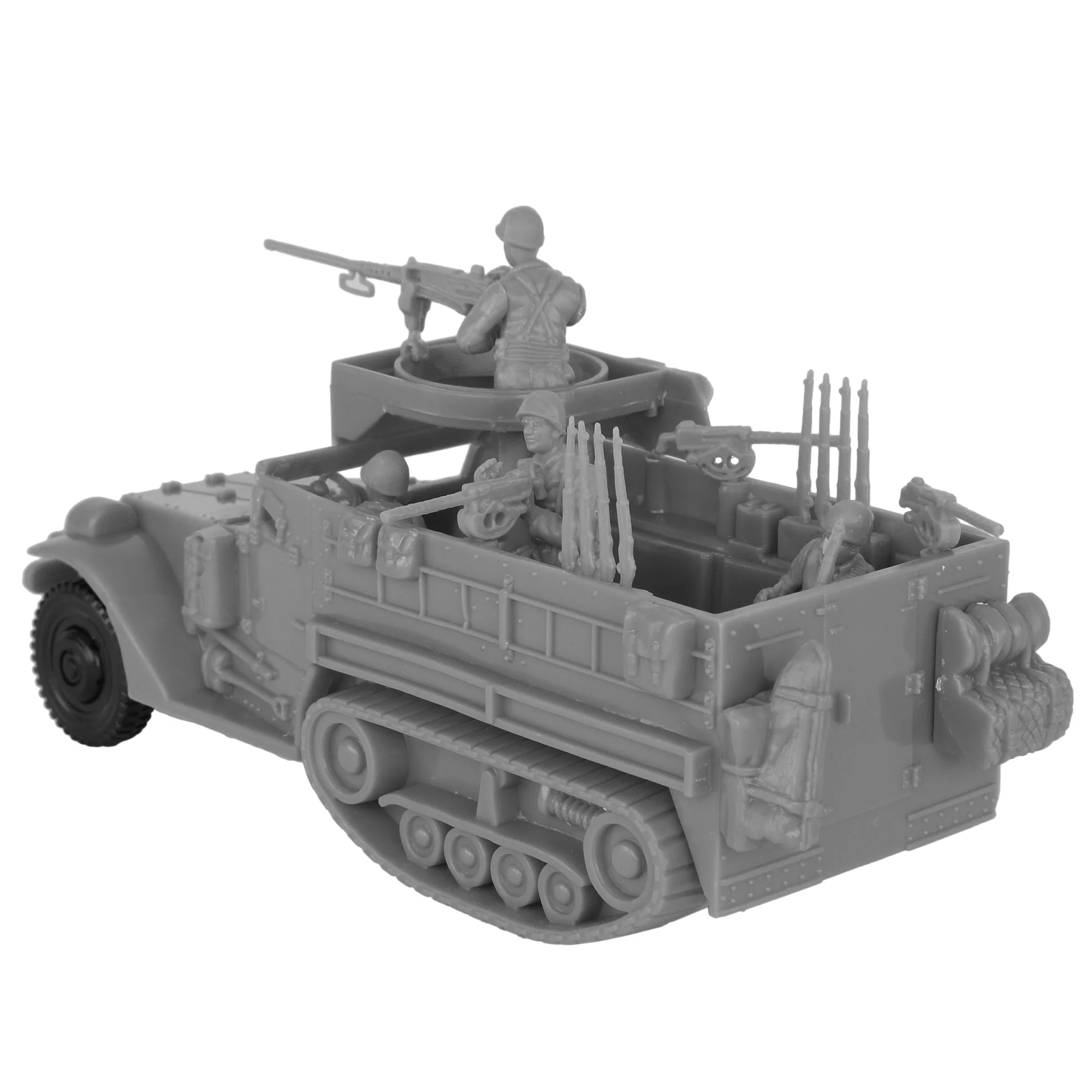 BMC CTS WW2 US M3 Halftrack - 4pc Gray Plastic Army Men Armored Vehicle - Image 4