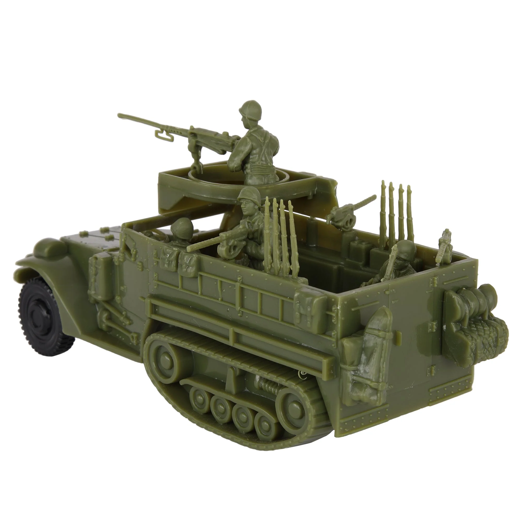 BMC CTS WW2 US M3 Halftrack - 4pc OD Green Plastic Army Men Armored Vehicle - Image 4
