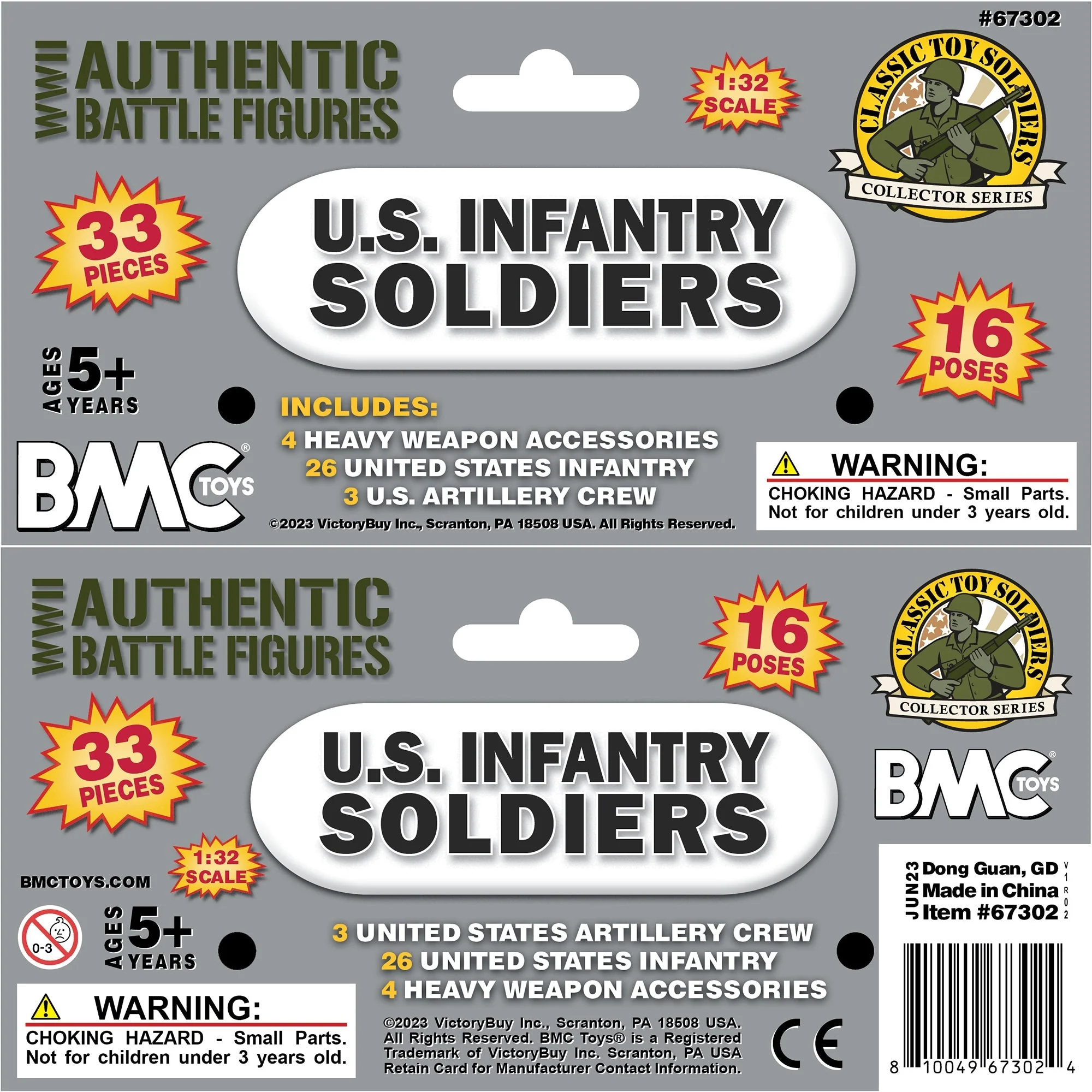 BMC CTS WW2 US Infantry Plastic Army Men - 33pc Gray 1:32 Soldier Figures - Image 9