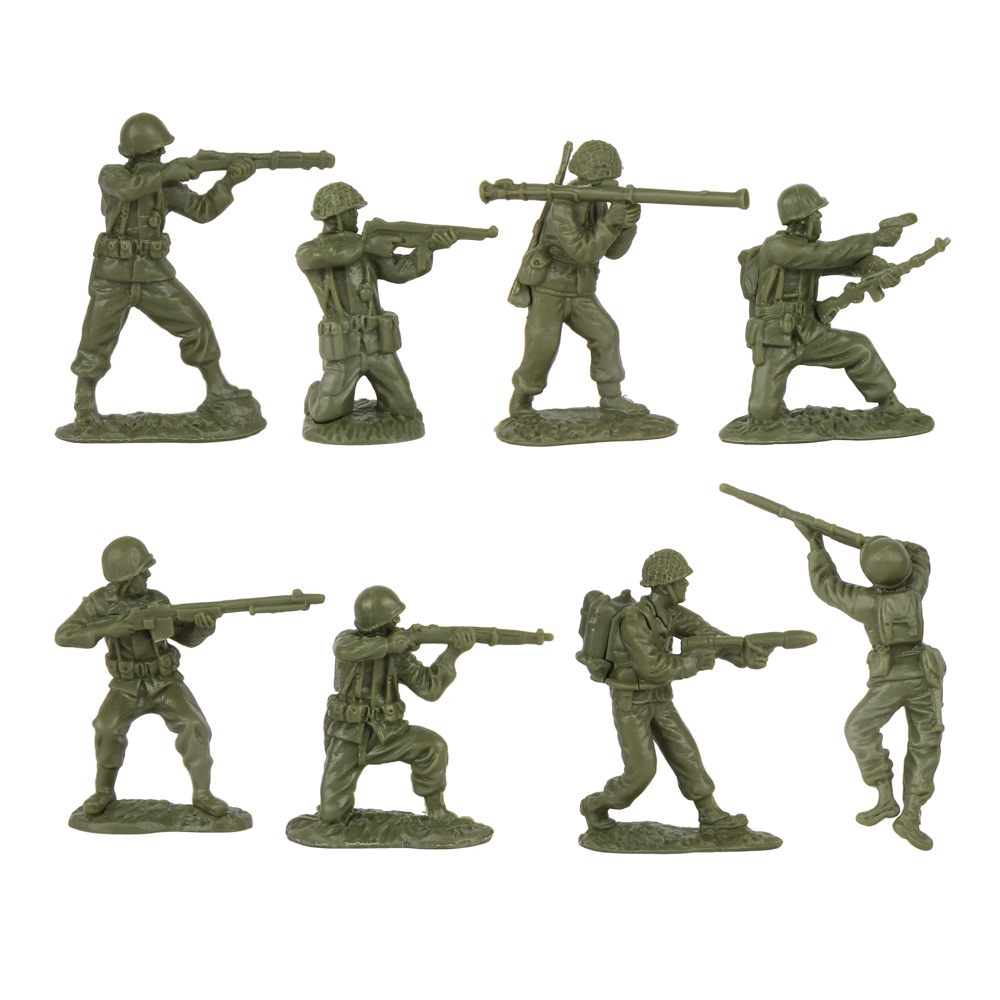 BMC CTS WW2 US Infantry Plastic Army Men - 33pc OD Green 1:32 Soldier Figures - Image 3