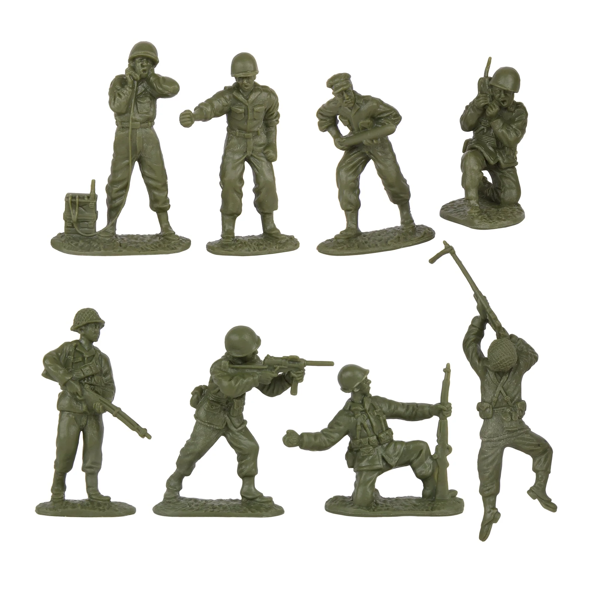 BMC CTS WW2 US Infantry Plastic Army Men - 33pc OD Green 1:32 Soldier Figures - Image 4