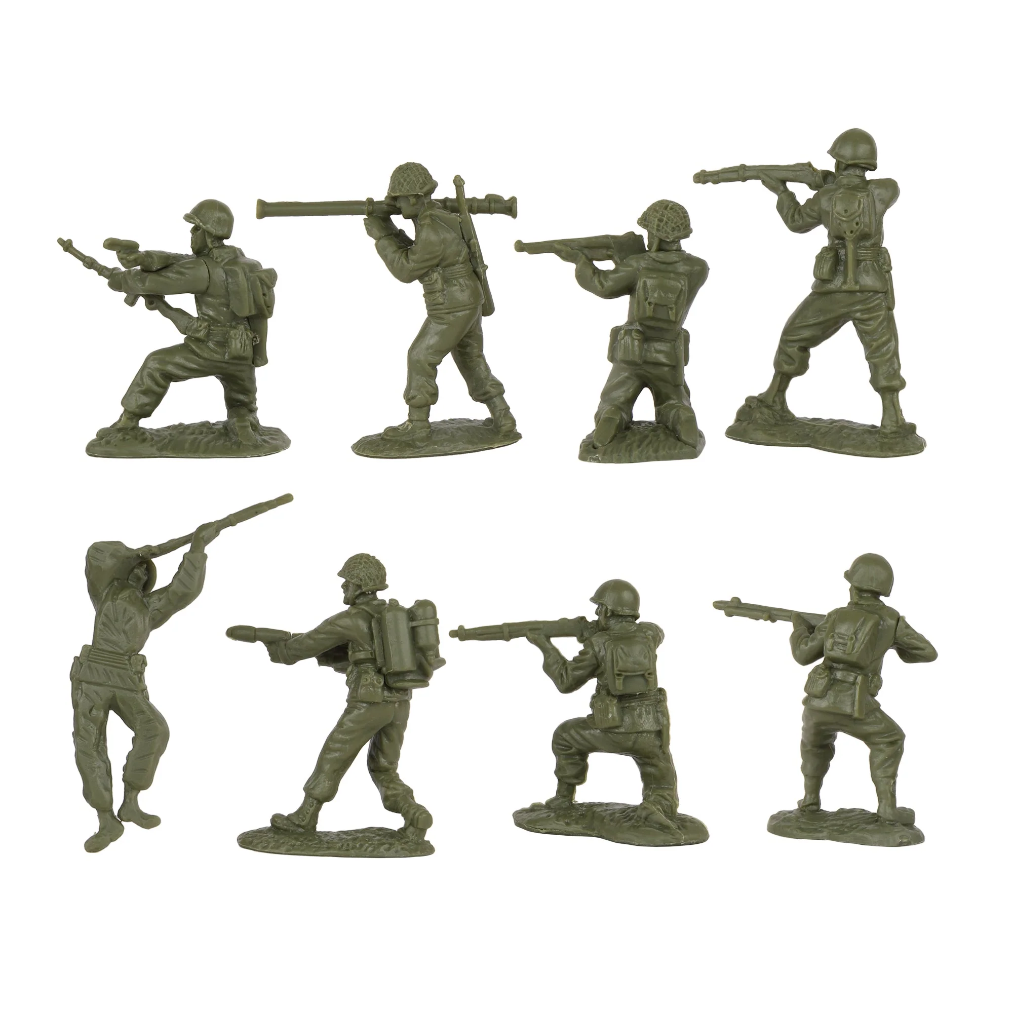 BMC CTS WW2 US Infantry Plastic Army Men - 33pc OD Green 1:32 Soldier Figures - Image 6