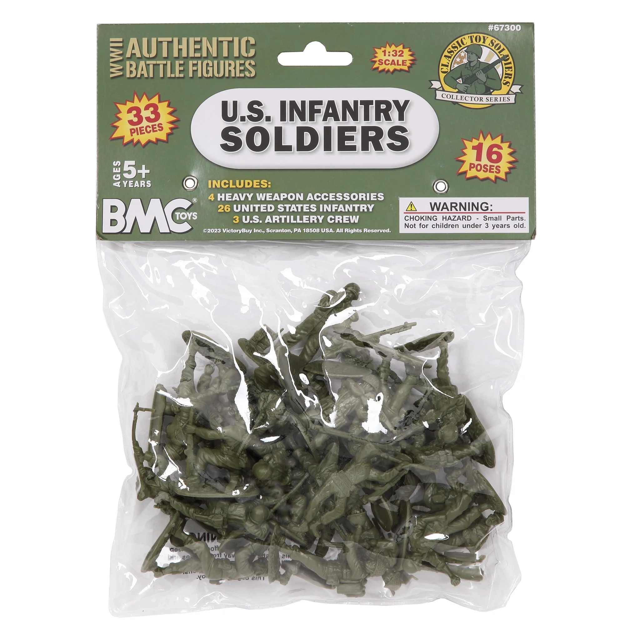 BMC CTS WW2 US Infantry Plastic Army Men - 33pc OD Green 1:32 Soldier Figures - Image 8