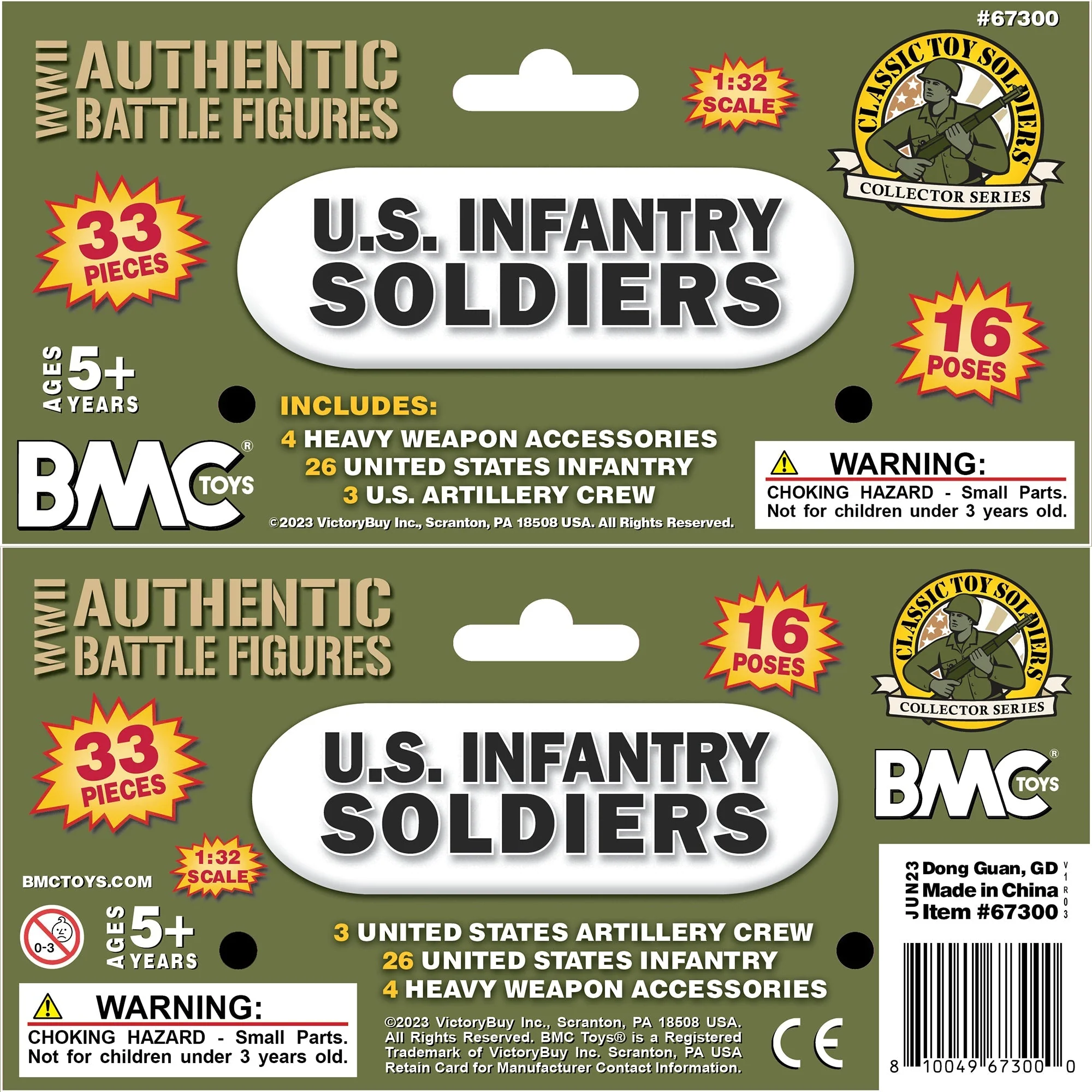 BMC CTS WW2 US Infantry Plastic Army Men - 33pc OD Green 1:32 Soldier Figures - Image 9