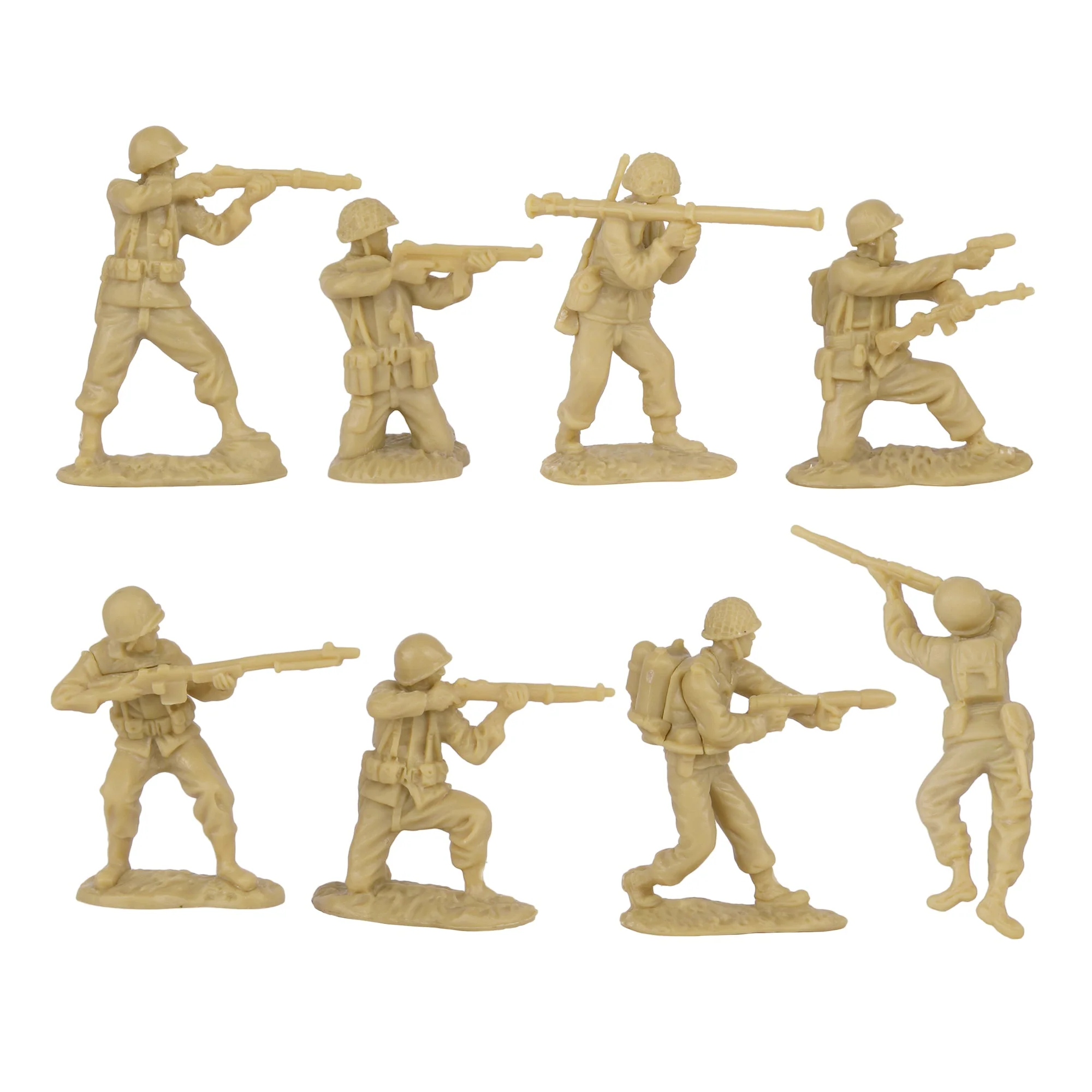 BMC CTS WW2 US Infantry Plastic Army Men - 33pc Tan 1:32 Soldier Figures - Image 3