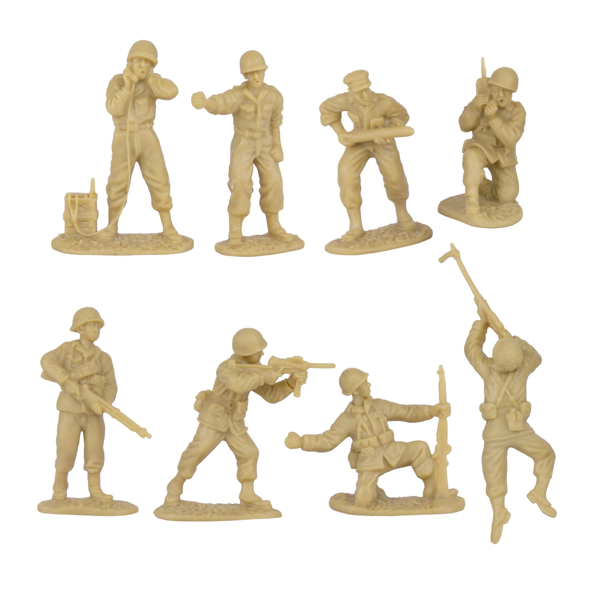 BMC CTS WW2 US Infantry Plastic Army Men - 33pc Tan 1:32 Soldier Figures - Image 4
