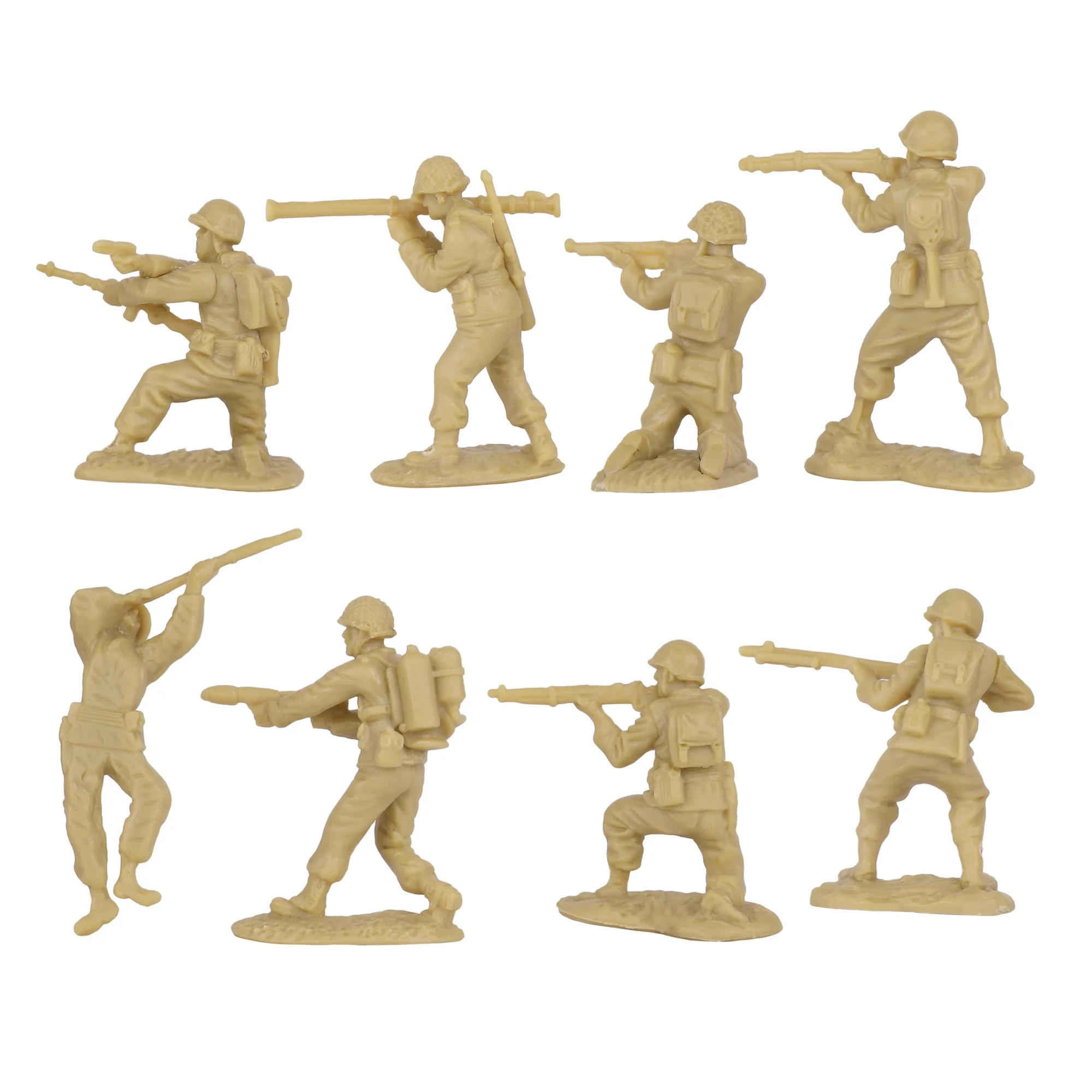 BMC CTS WW2 US Infantry Plastic Army Men - 33pc Tan 1:32 Soldier Figures - Image 6