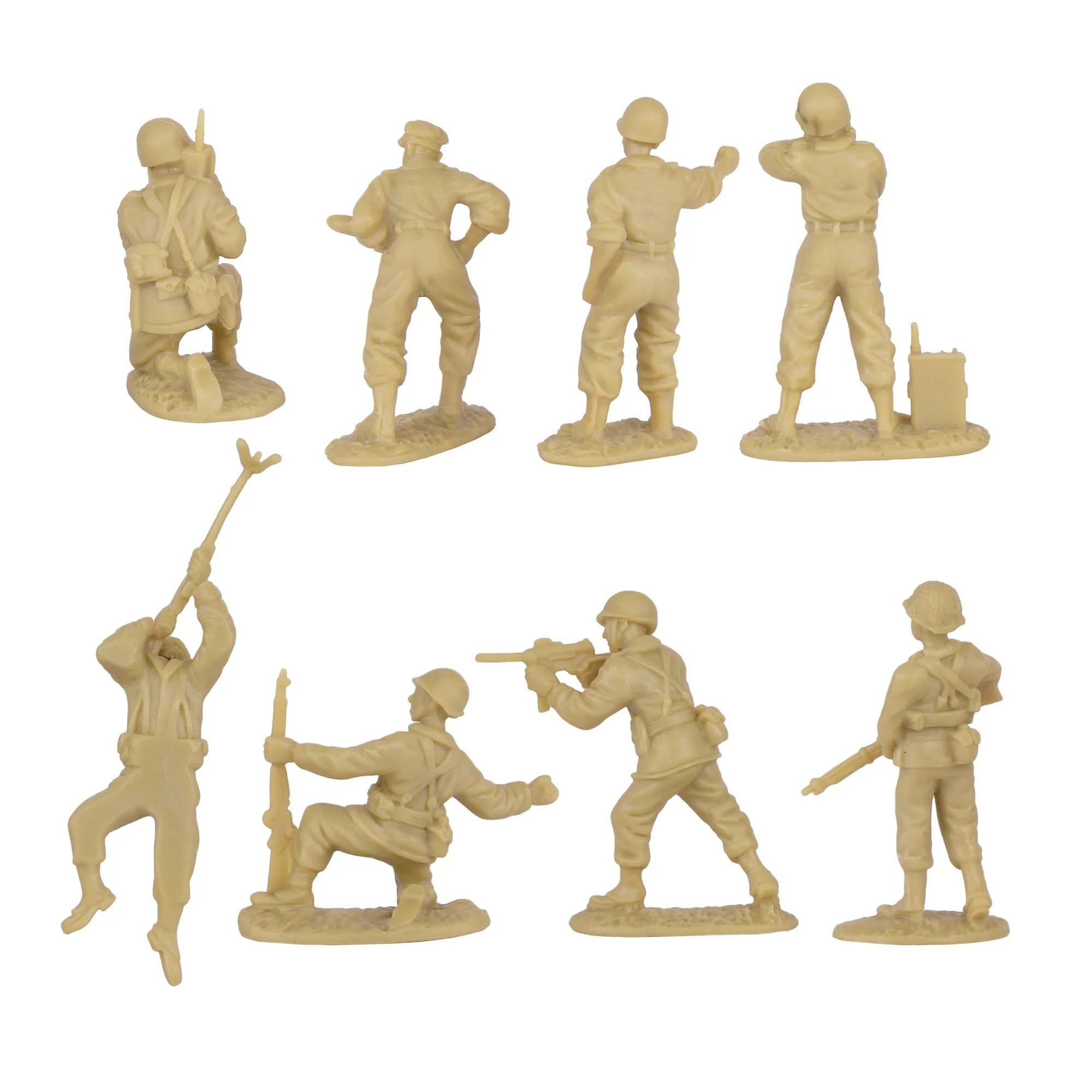 BMC CTS WW2 US Infantry Plastic Army Men - 33pc Tan 1:32 Soldier Figures - Image 7