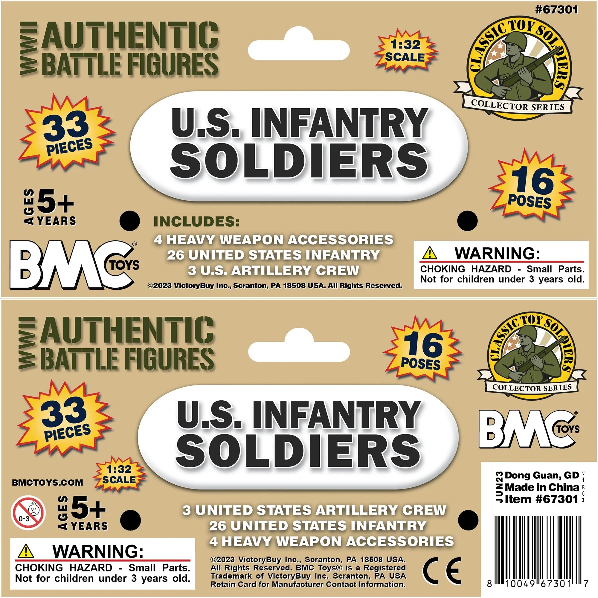 BMC CTS WW2 US Infantry Plastic Army Men - 33pc Tan 1:32 Soldier Figures - Image 9