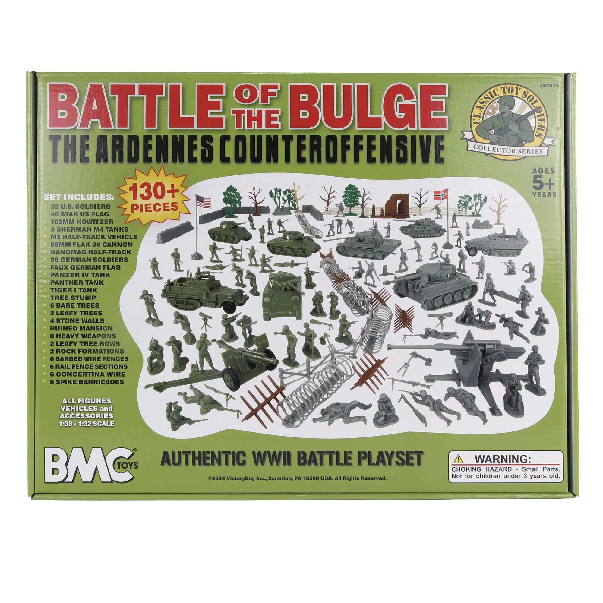 BMC CTS WW2 Battle of the Bulge - Plastic Army Men 130pc Soldier Figure Playset - Image 6