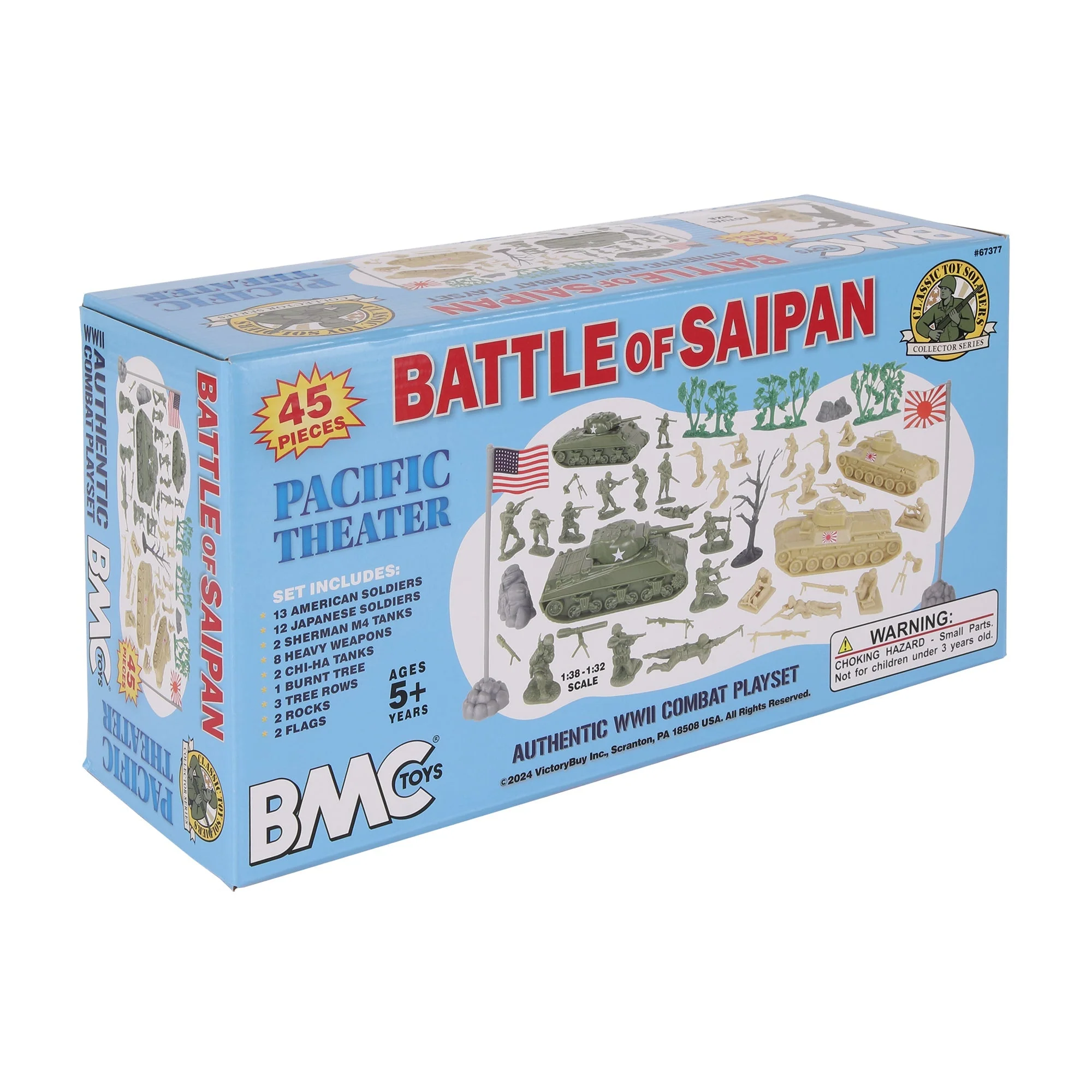 BMC CTS WW2 Battle of Saipan - Plastic Army Men 45pc Pacific Tank Battle Playset - Image 7