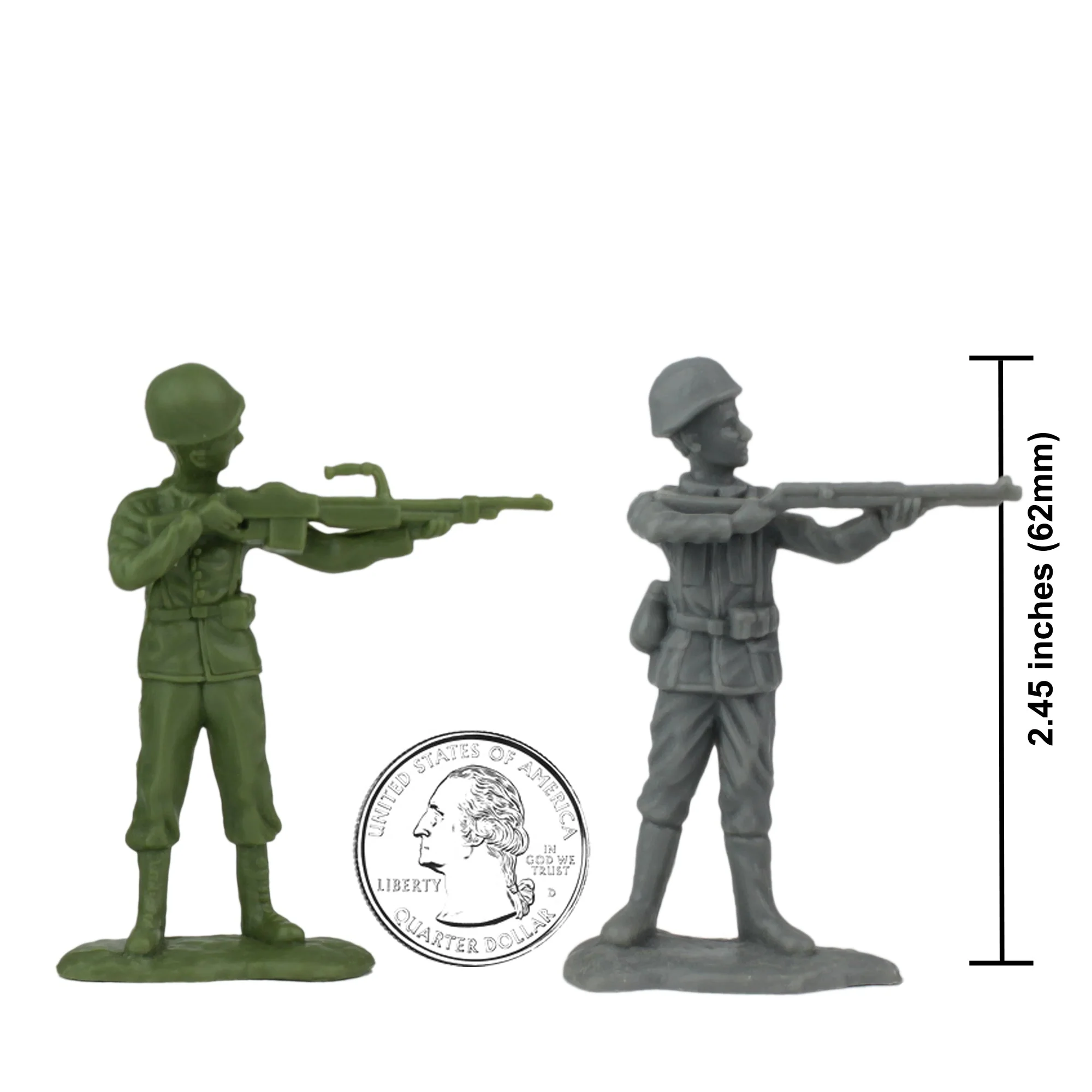 BMC WW2 D-Day Plastic Army Men - 34 American, British, German Soldier Figures - Image 3