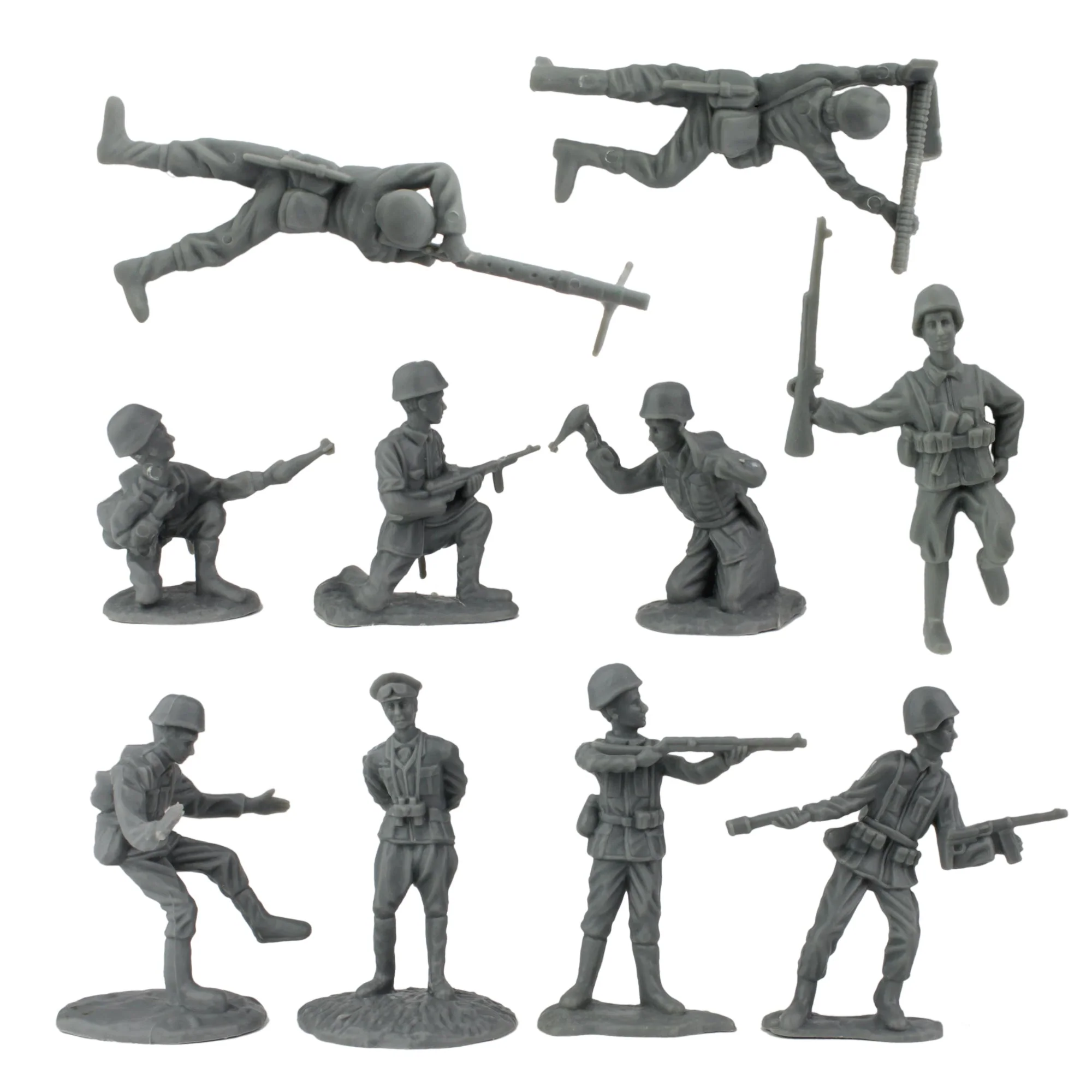 BMC WW2 D-Day Plastic Army Men - 34 American, British, German Soldier Figures - Image 4