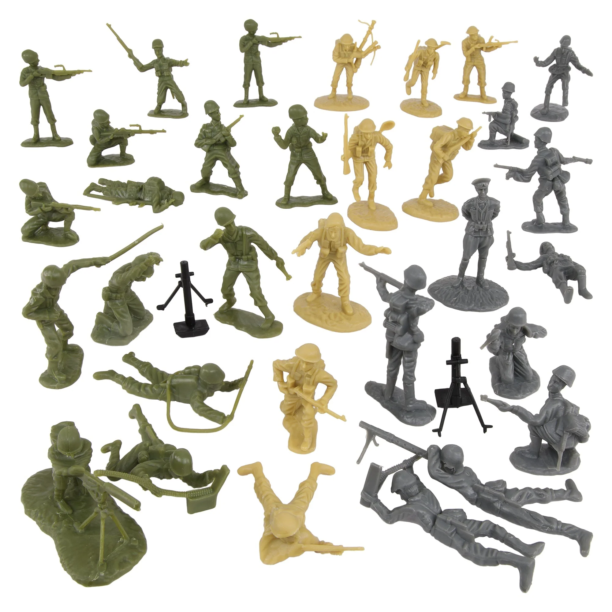 BMC WW2 D-Day Plastic Army Men - 34 American, British, German Soldier Figures - Image 6