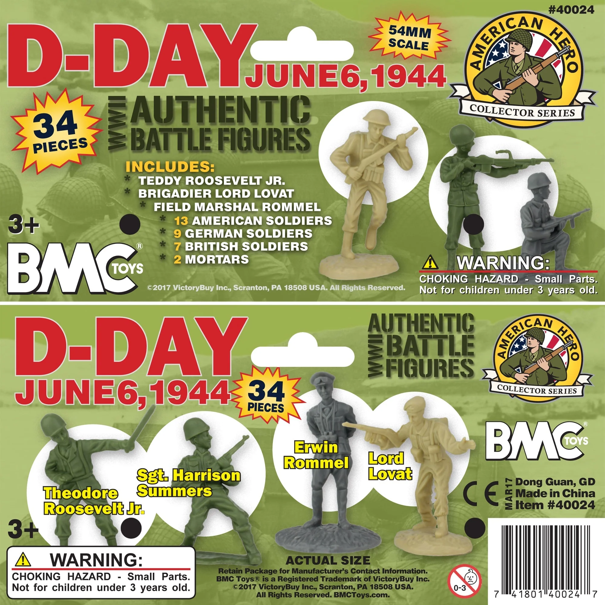 BMC WW2 D-Day Plastic Army Men - 34 American, British, German Soldier Figures - Image 8