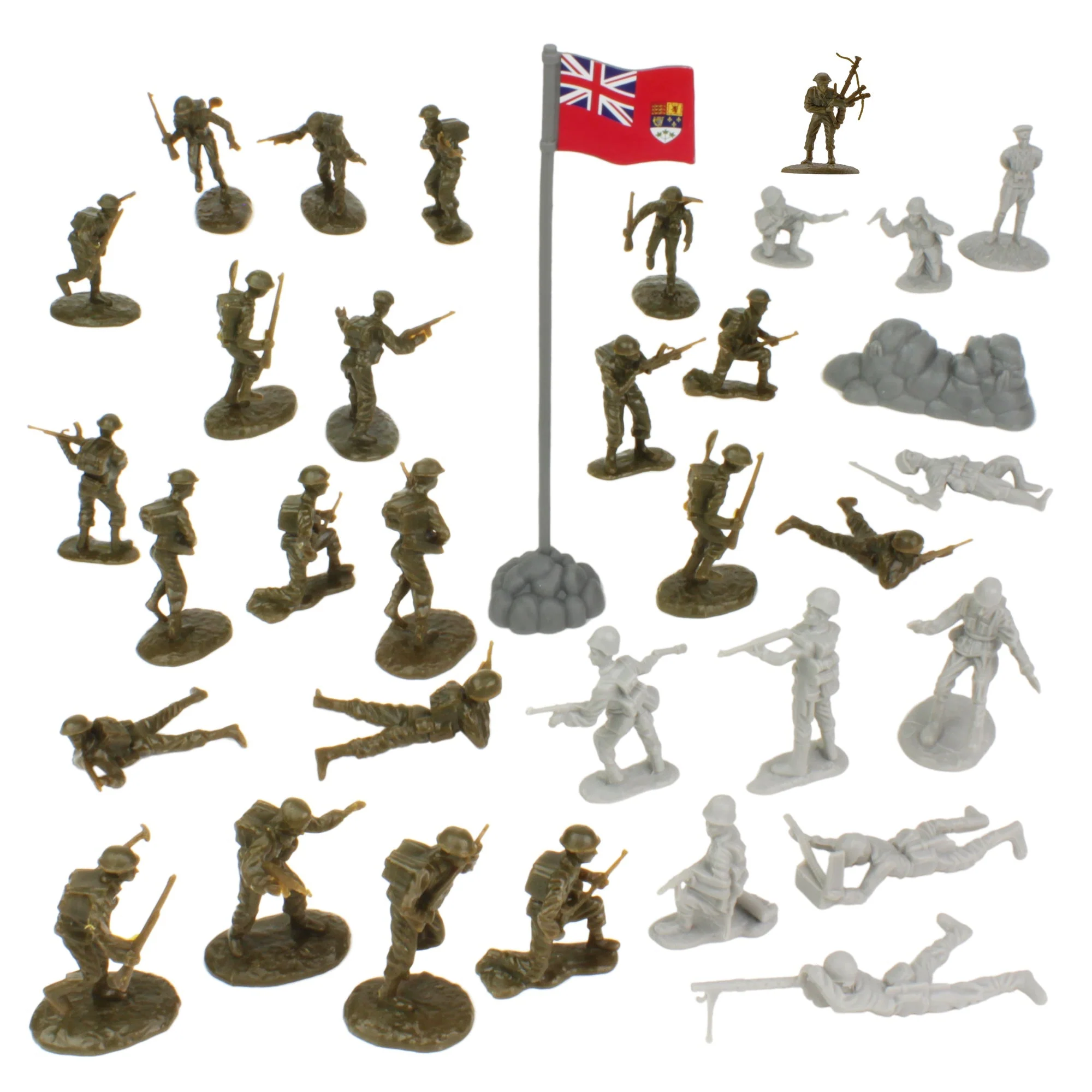 BMC WW2 D-Day Juno Beach Plastic Army Men - 35pc Canada & German Soldier Figures - Image 5