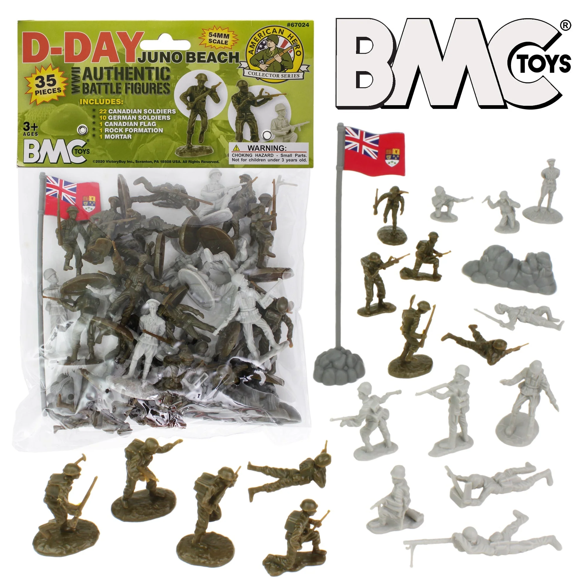 BMC WW2 D-Day Juno Beach Plastic Army Men - 35pc Canada & German Soldier Figures - Image 8