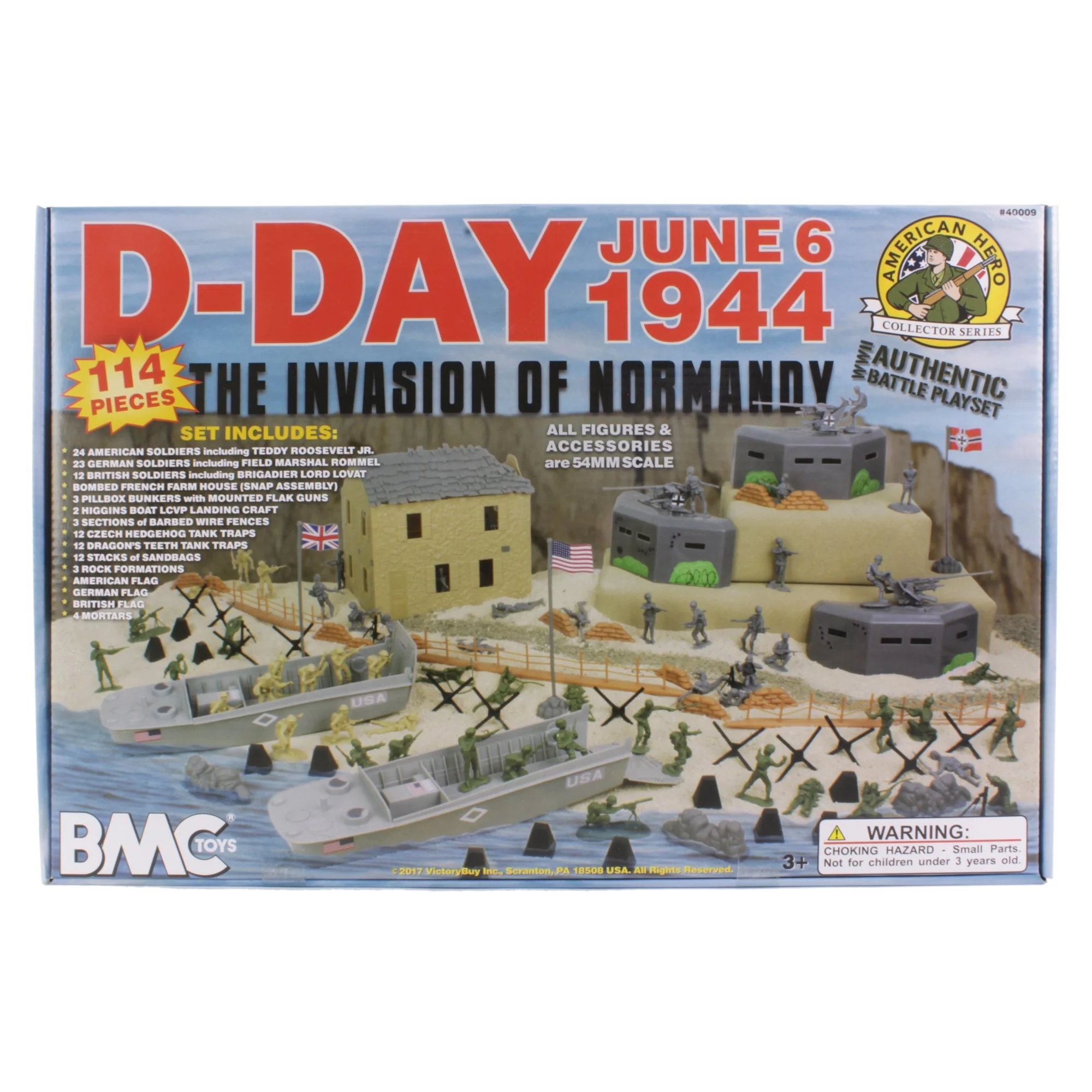 BMC WW2 D-Day Plastic Army Men - Invasion of Normandy 114pc Boxed Playset - Image 2