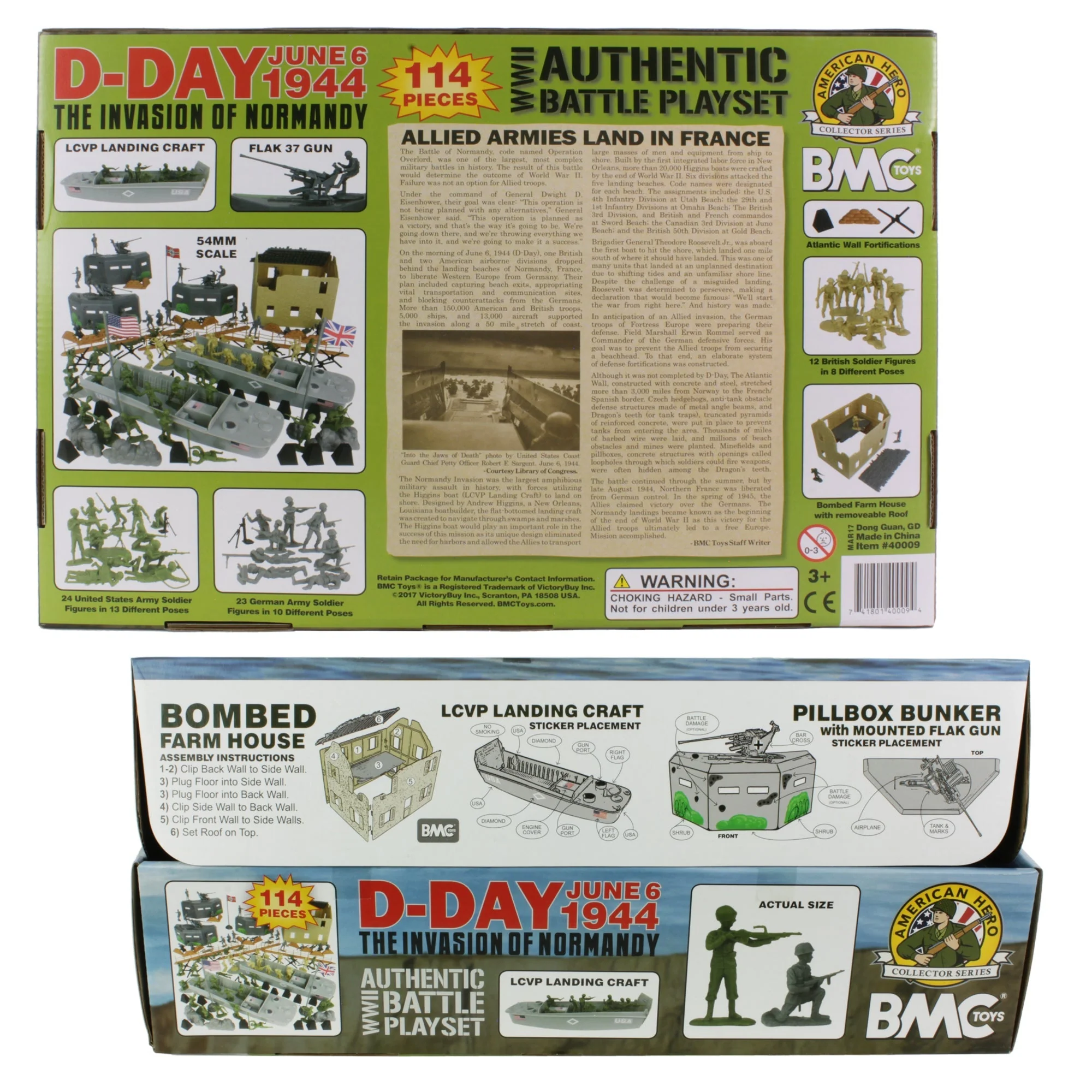 BMC WW2 D-Day Plastic Army Men - Invasion of Normandy 114pc Boxed Playset - Image 21