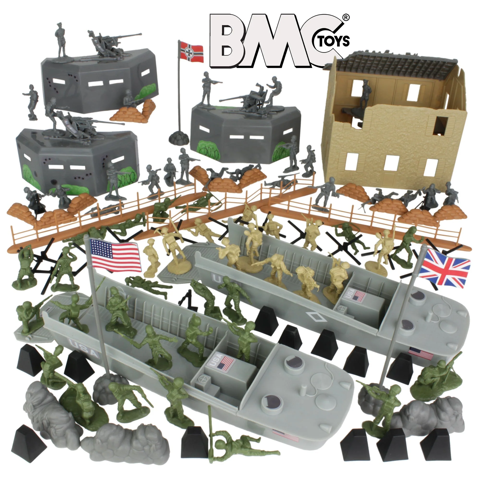 BMC WW2 D-Day Plastic Army Men - Invasion of Normandy 114pc Boxed Playset - Image 23