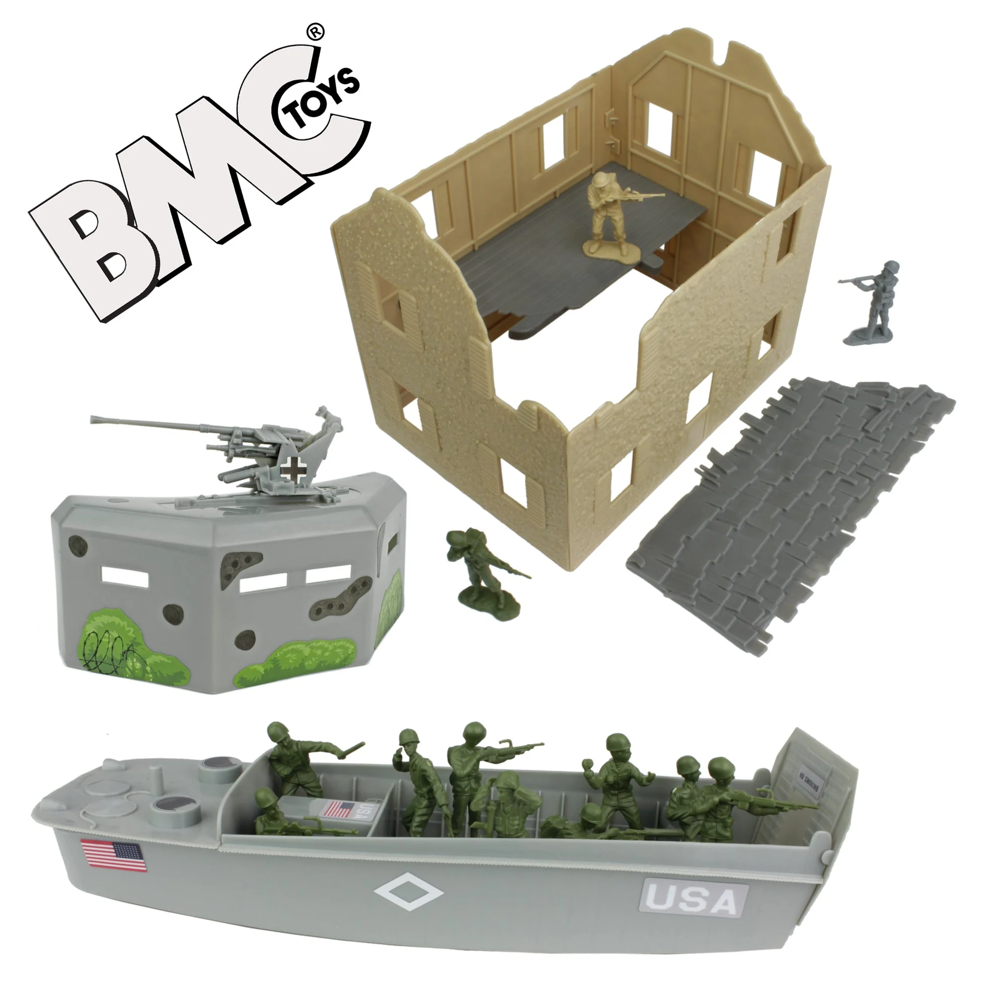 BMC WW2 D-Day Plastic Army Men - Invasion of Normandy 114pc Boxed Playset - Image 7