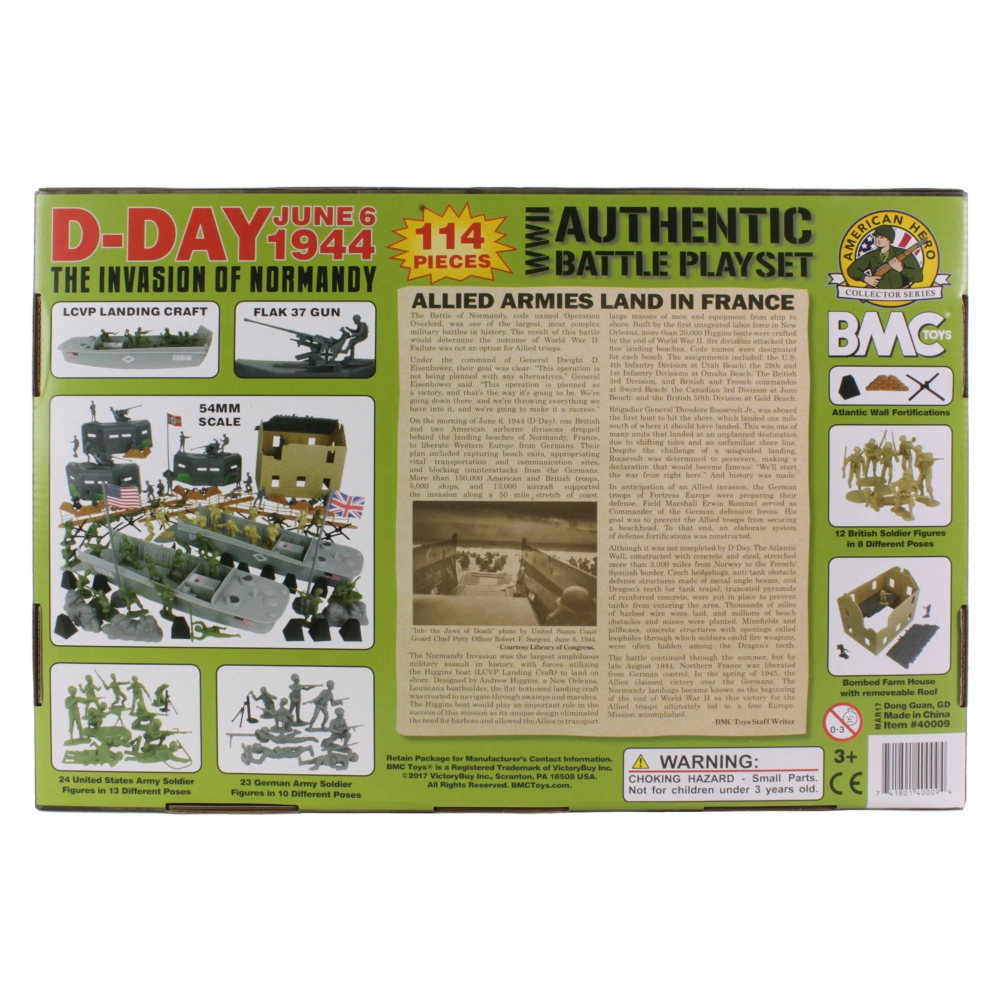 BMC WW2 D-Day Plastic Army Men - Invasion of Normandy 114pc Boxed Playset - Image 9