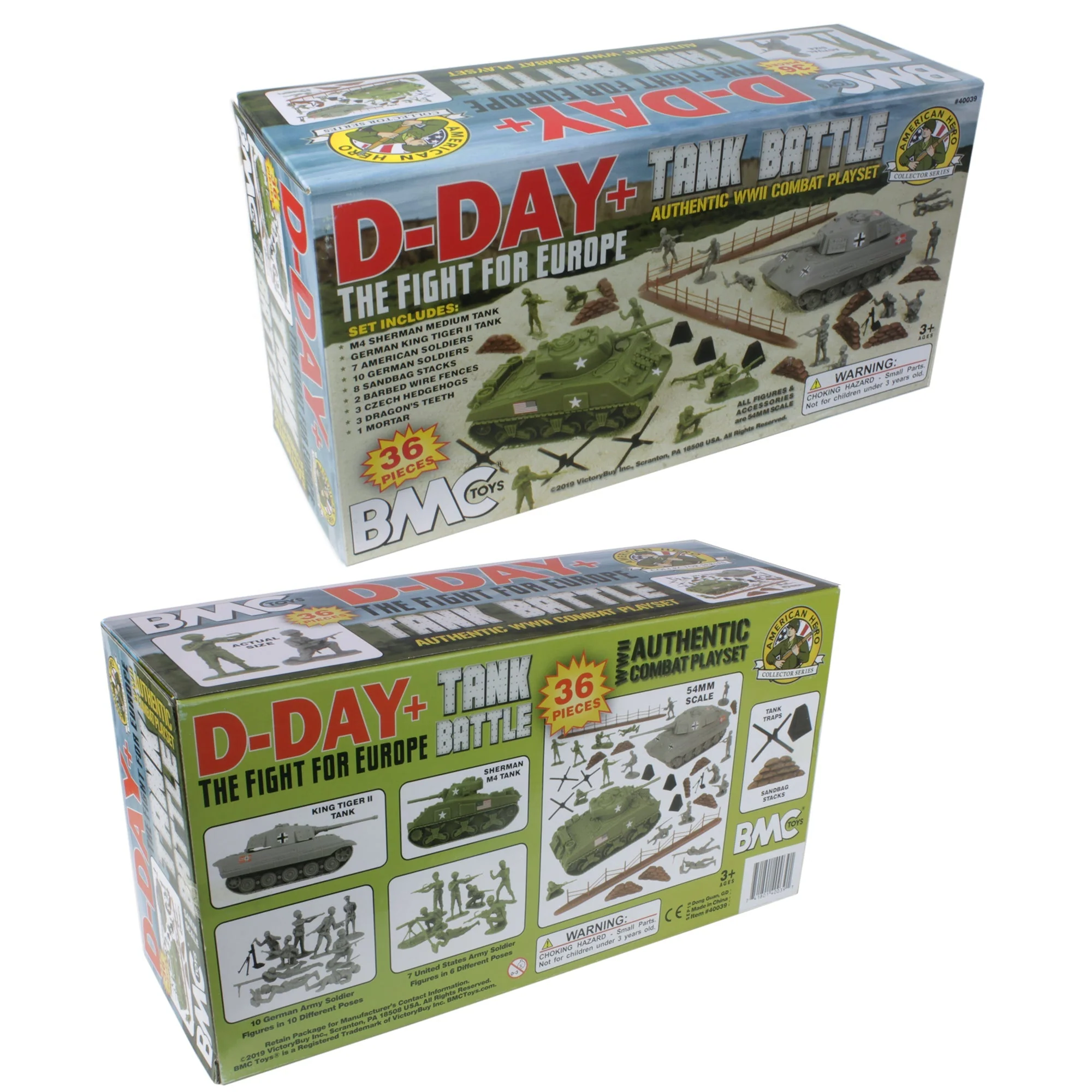 BMC WW2 D-Day Tank Battle - 36pc Plastic Army Men Playset - Image 8