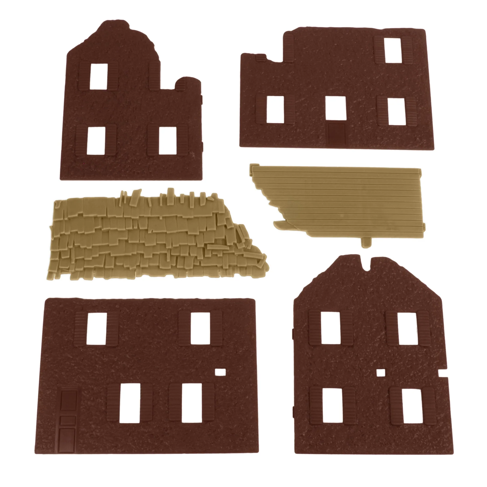 BMC WW2 Bombed French Farm House - Brown Plastic Army Men Playset Accessory - Image 3