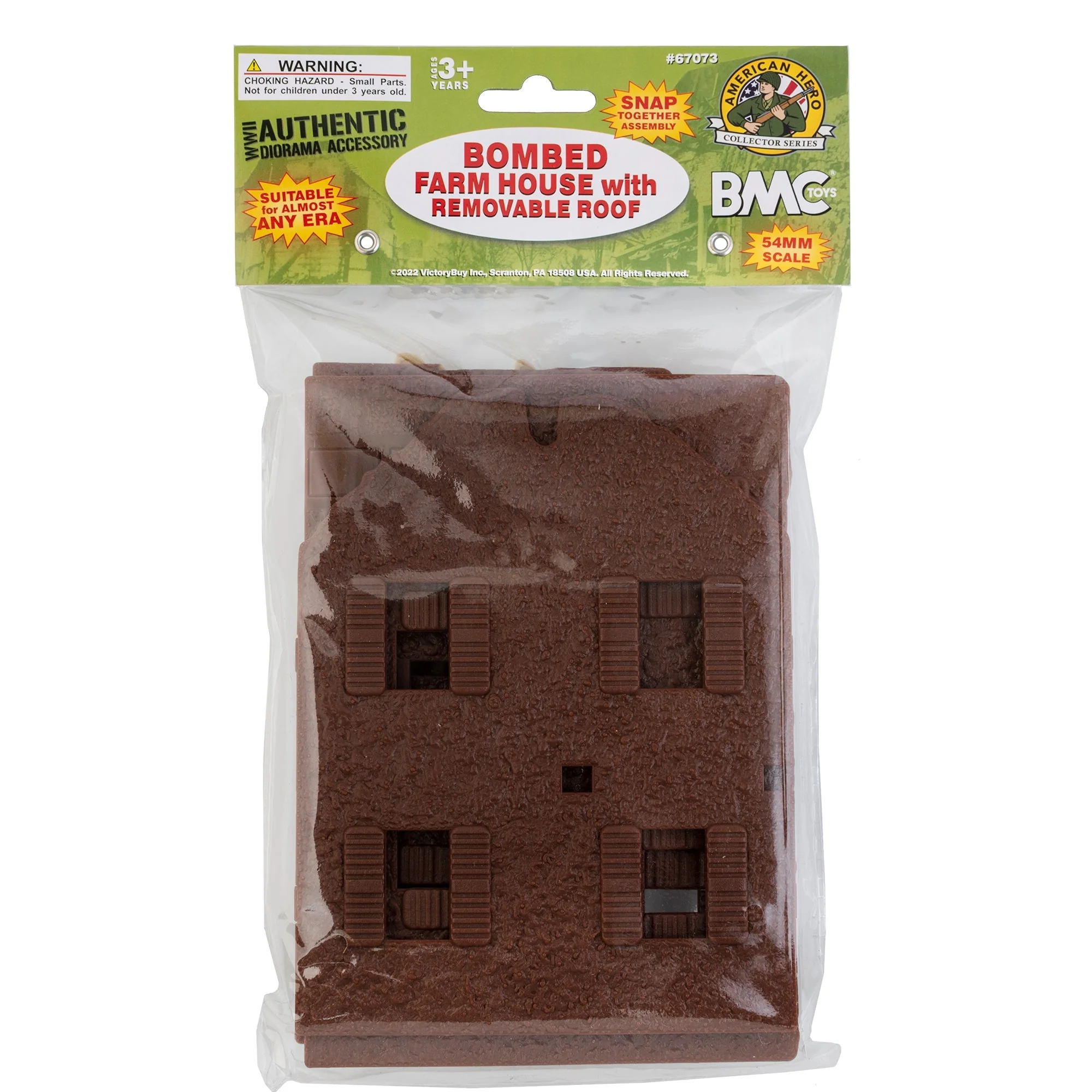 BMC WW2 Bombed French Farm House - Brown Plastic Army Men Playset Accessory - Image 6