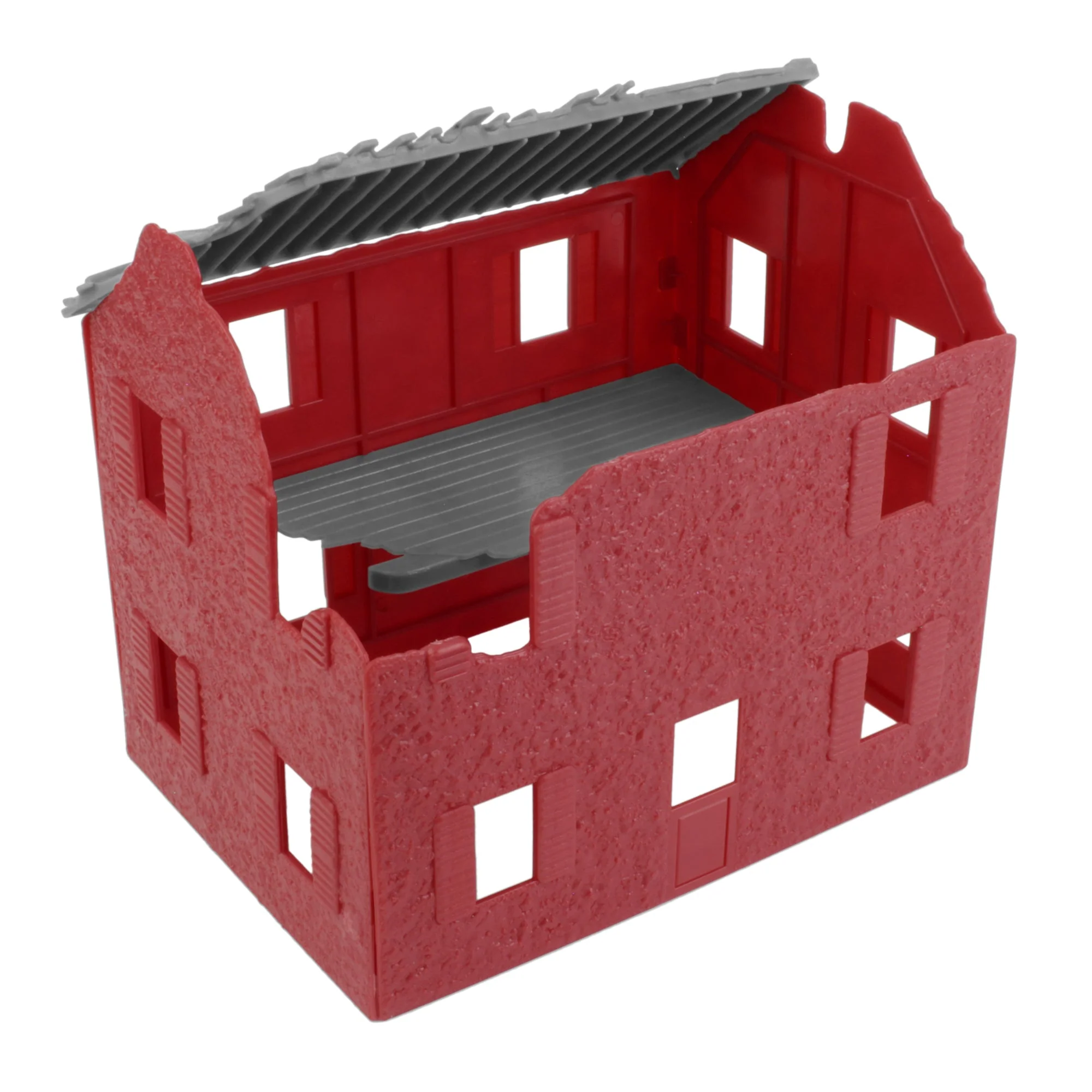 BMC WW2 Bombed French Farm House - Barn Red Plastic Army Men Playset Accessory - Image 5