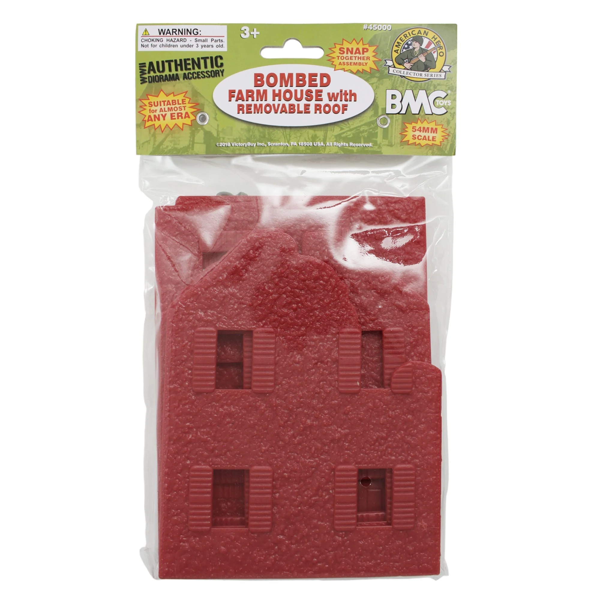 BMC WW2 Bombed French Farm House - Barn Red Plastic Army Men Playset Accessory - Image 6