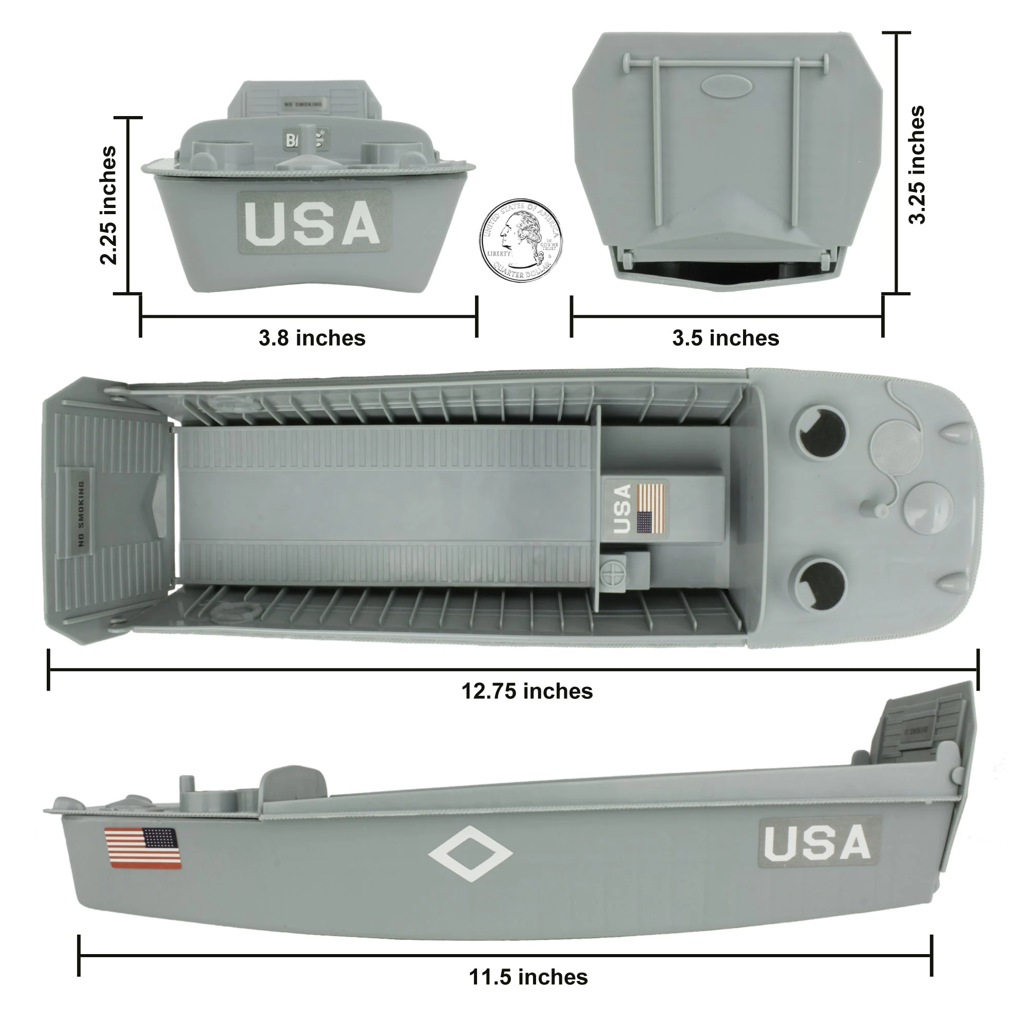 BMC WW2 Higgins Boat LCVP Landing Craft - 1:32 Vehicle for Plastic Army Men - Image 3