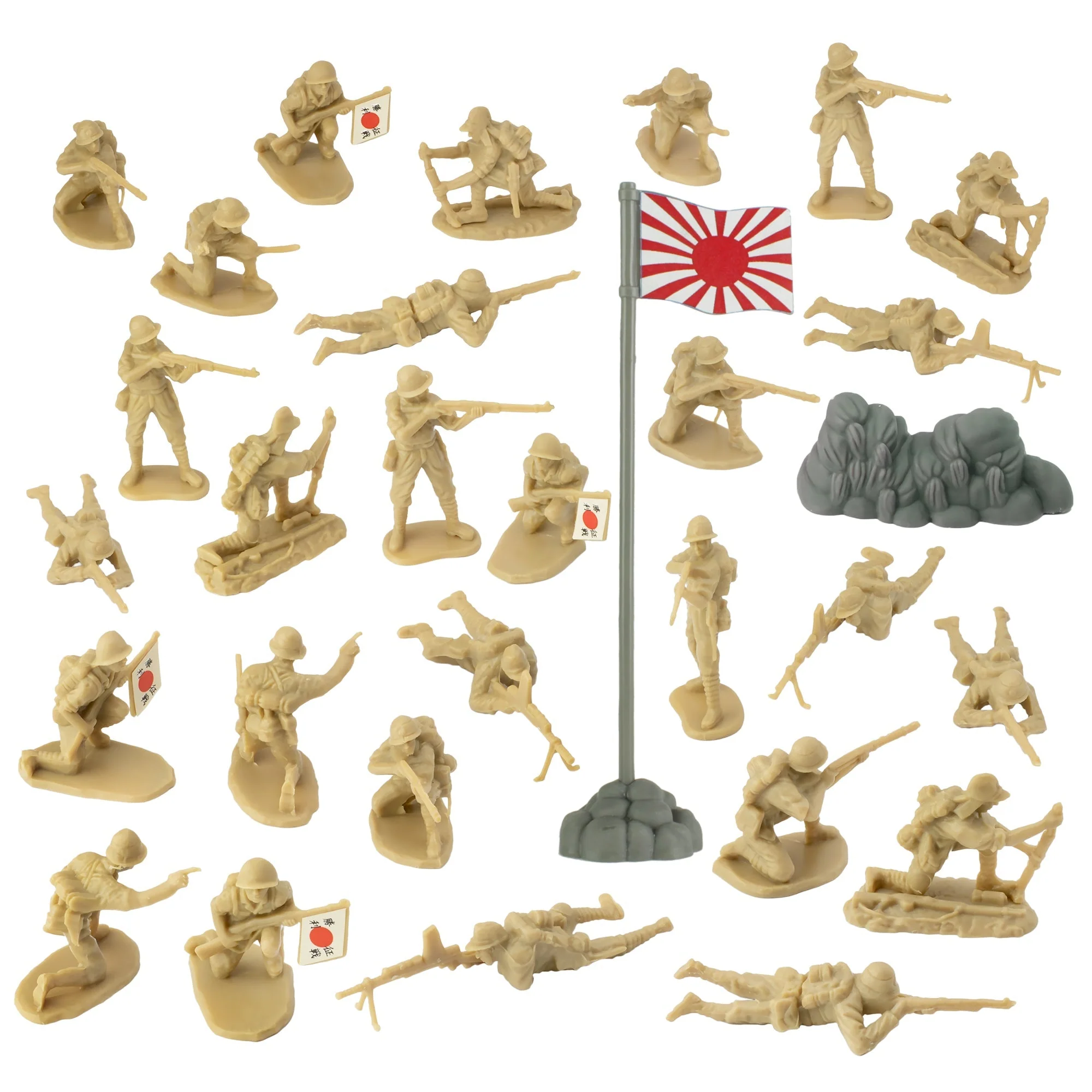 BMC WW2 Japanese Plastic Army Men - 30 Imperial Soldiers of Japan 1:32 Figures - Image 4